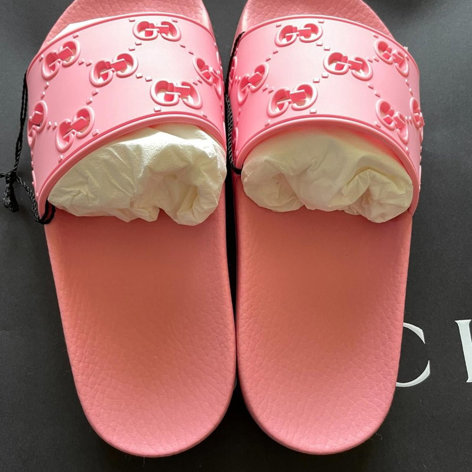 Gucci Gucci GG pattern rubber sandals Pink 573922 size36 US6 Size US 6 / IT 36 - 3 Thumbnail