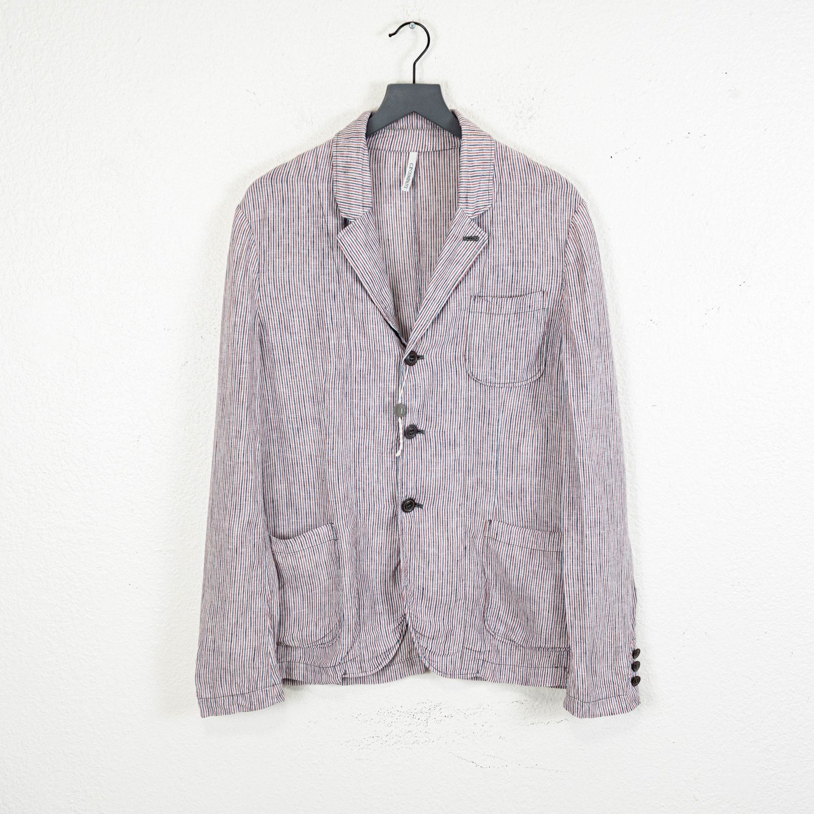 C.P. Company CP COMPANY Linen Unstructured Blazer Jacket Red Blue 50 Size 40L - 2 Thumbnail