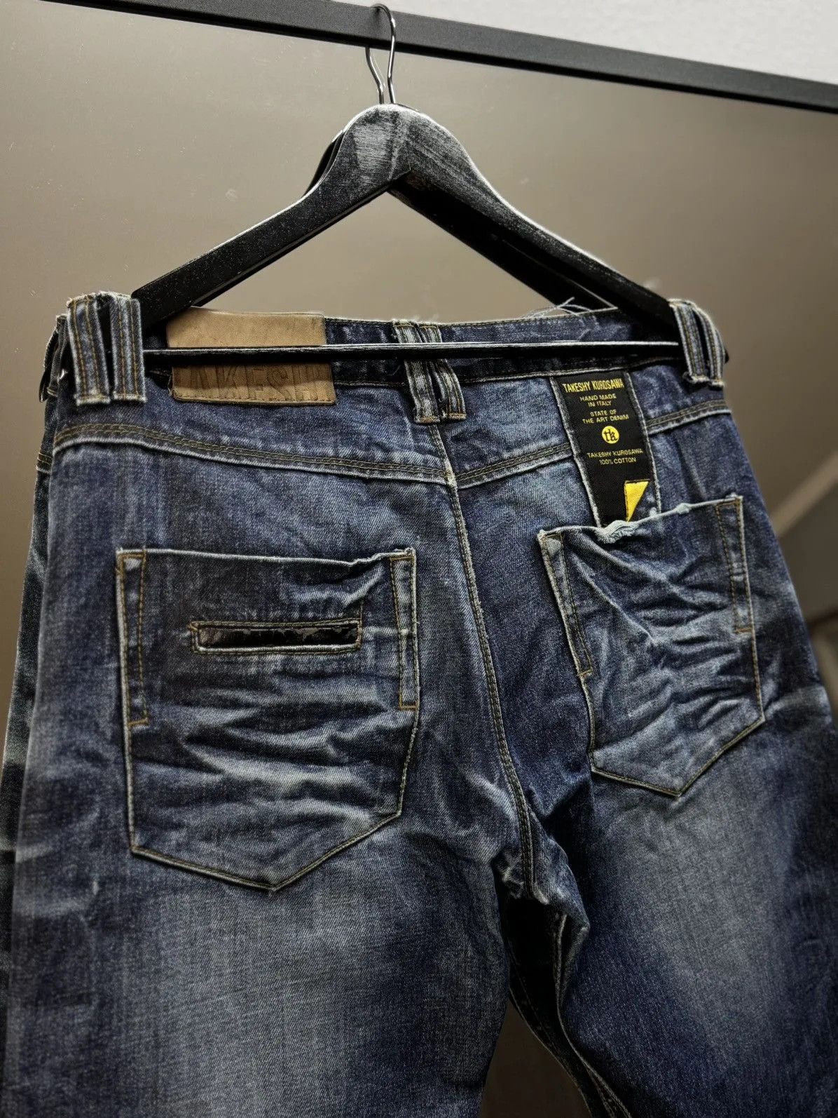 Takeshy Kurosawa Vintage Japan Takeshy Kurosawa Sequin Logo Denim pants baggy Size US 34 / EU 50 - 6 Thumbnail