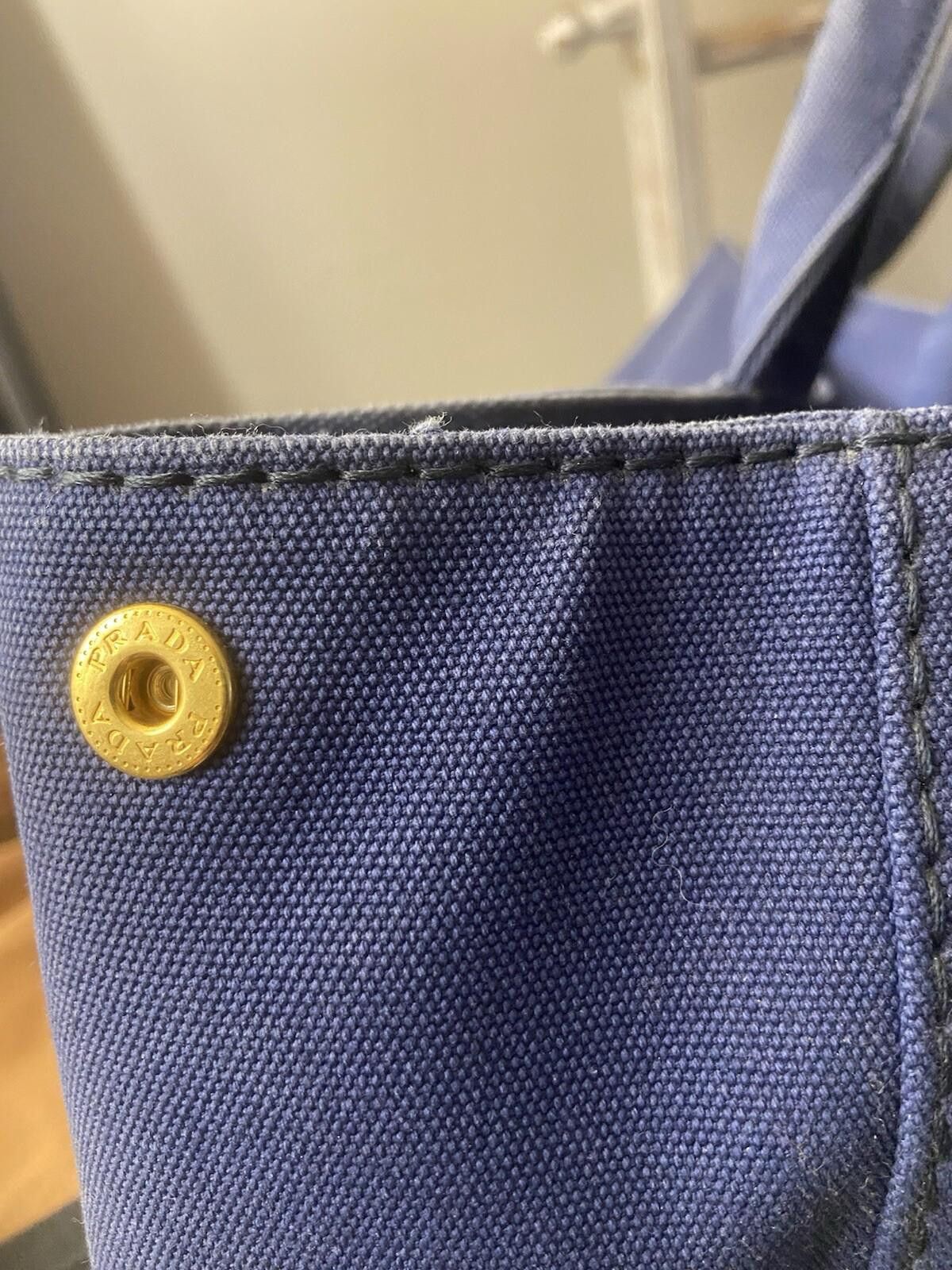 Prada Prada Canapa large size blue canvas hand shoulder tote bag Size ONE SIZE - 8 Thumbnail