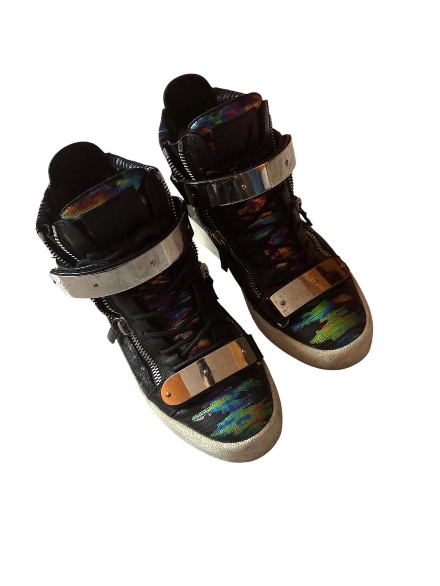 Giuseppe Zanotti Giuseppe Zanotti Lizard Silver Strap Sneaker c. 2013 Size US 8 / EU 41 - 2 Thumbnail