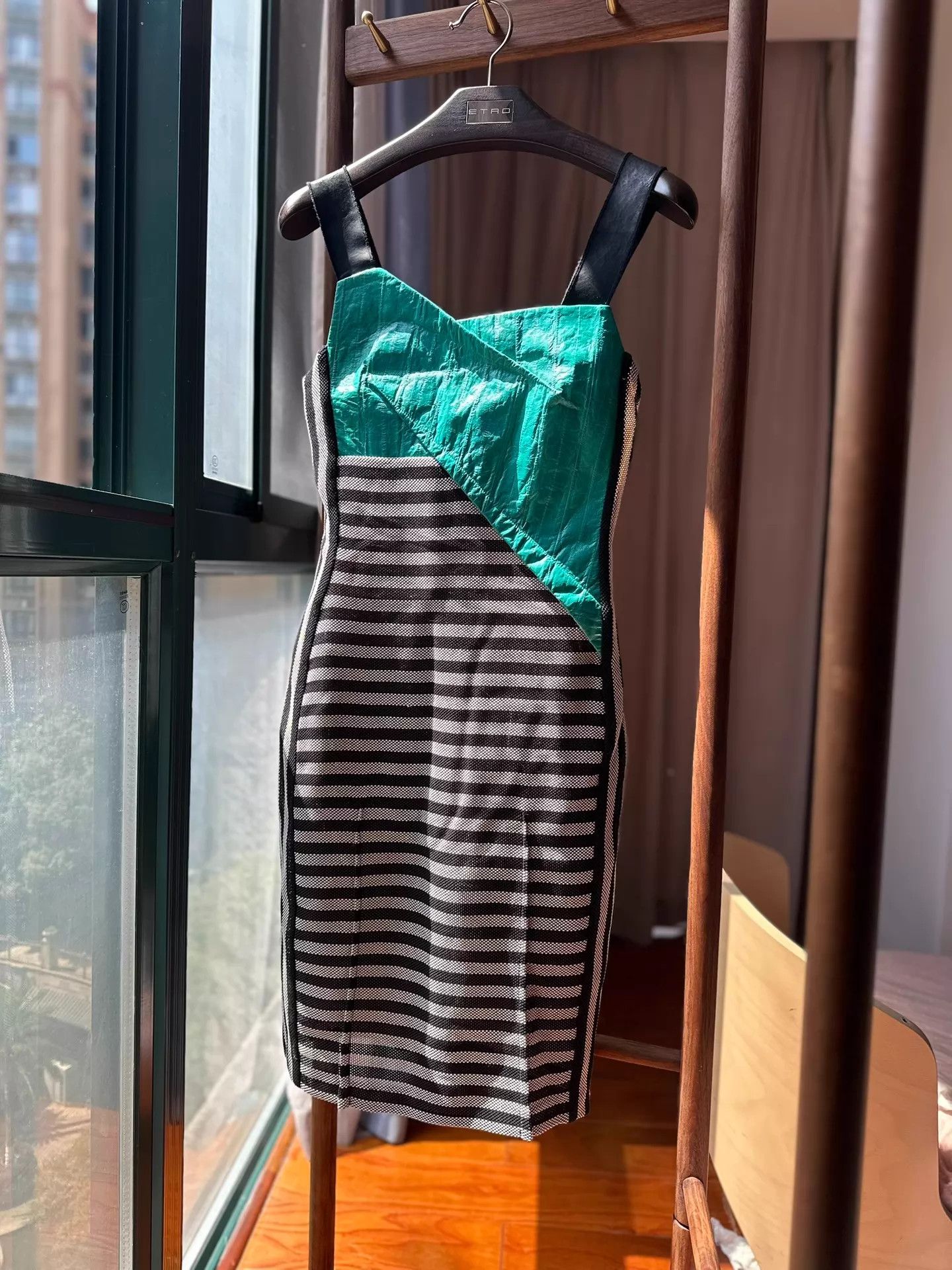 Roland Mouret Roland Mouret Eel Skin & Stripe Tiffany Blue Dress Size 36 Size XS / US 0-2 / IT 36-38 - 2 Thumbnail