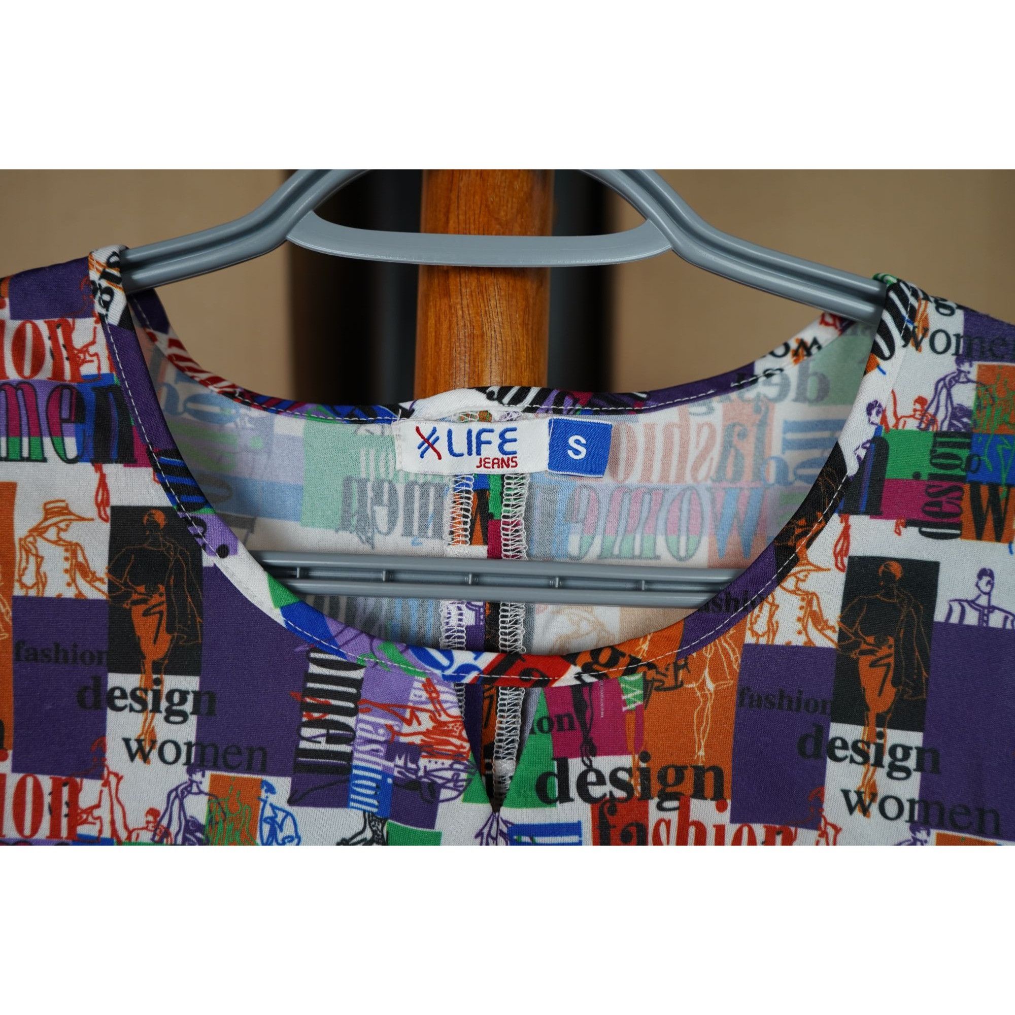 Vintage Vintage Women's Sleeveless Top Cropped Abstract 90s S #428 Size S / US 4 / IT 40 - 7 Thumbnail