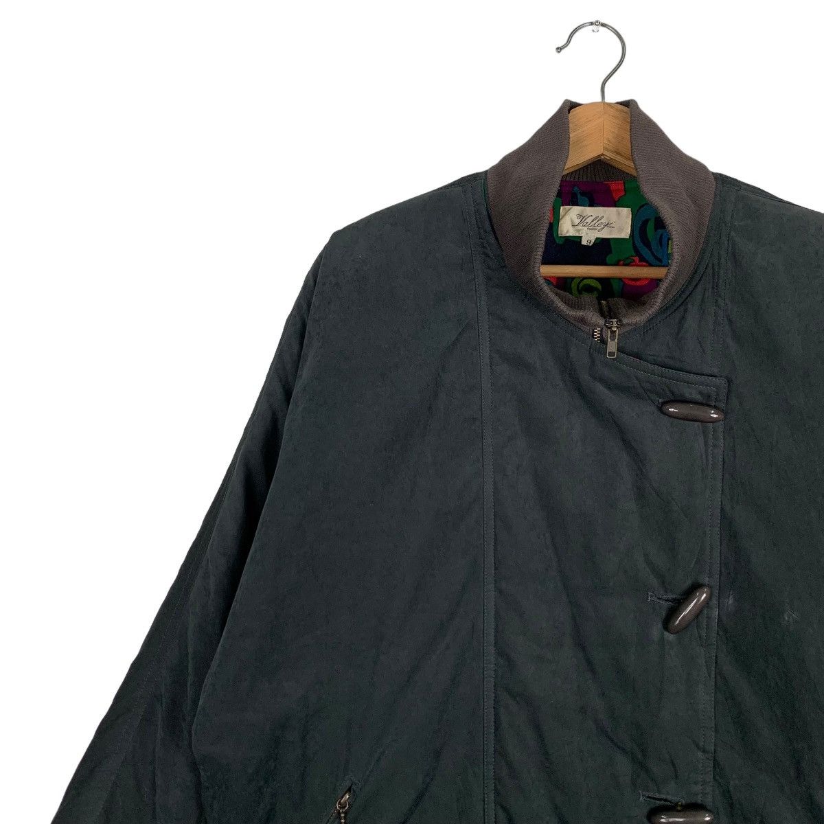 Japanese Brand VALLEY Femme Asymmetrical Duffle Coat #0865-C39 Size M / US 6-8 / IT 42-44 - 6 Thumbnail