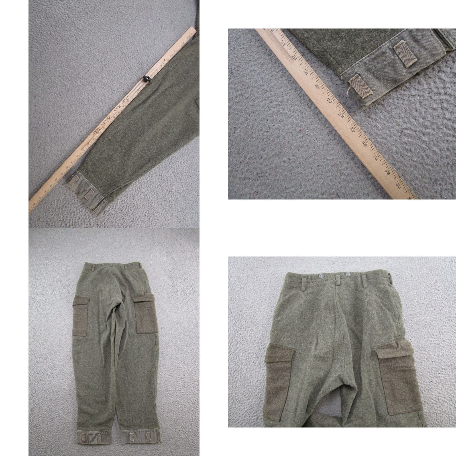 Vintage VINTAGE Military Wool Cargo Pants 1940 WW2 Men's Trousers Khaki Green 28x29 Casual Workwear Brown 28 Mens Wool Cargo Pants Green Army 1940s Size US 28 / EU 44 - 8 Thumbnail