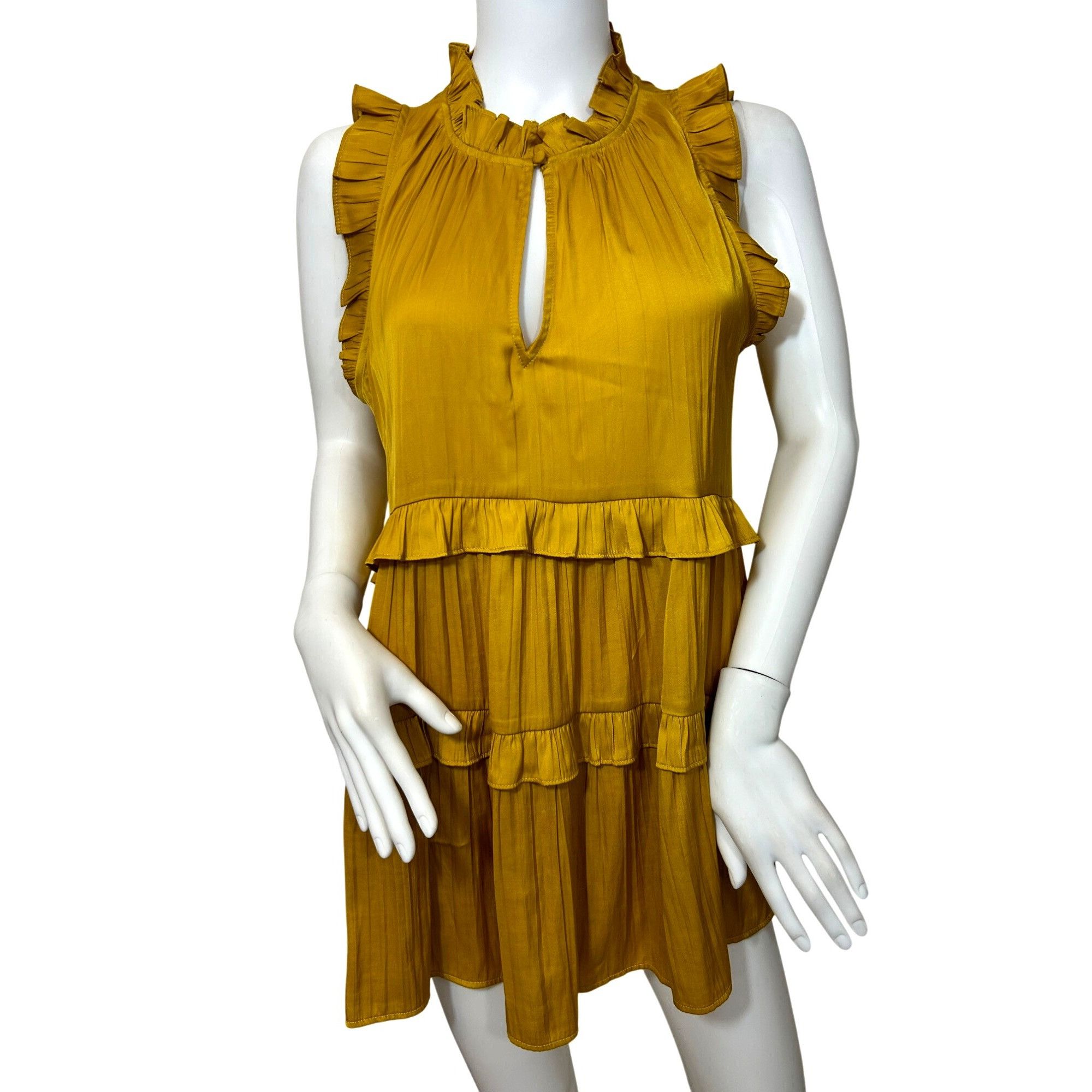 Anthropologie Anthropologie Top M Honey Yellow Tiered Sleeveless Ruffles B Size M / US 6-8 / IT 42-44 - 1 Thumbnail