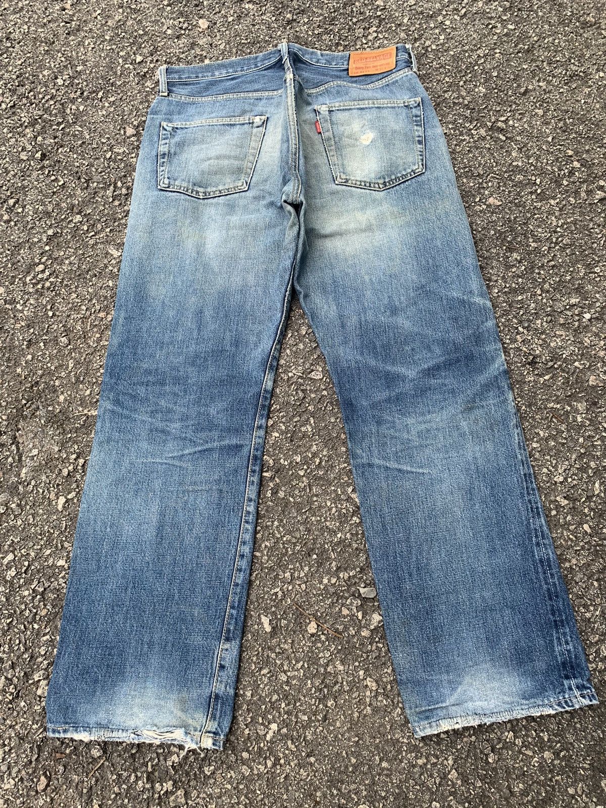 Jean × Kamakura Kamakura Red Button Fly Japanese Selvedge Distressed Denim🎌 Size US 33 - 4 Thumbnail