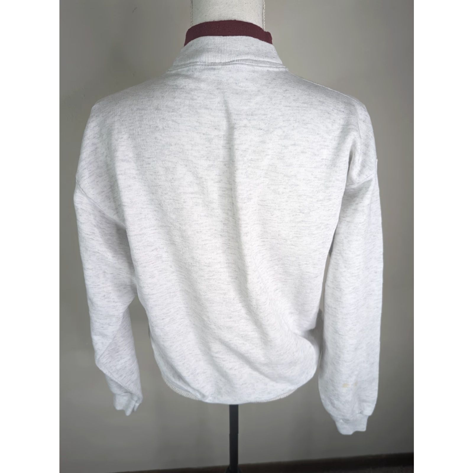 Vintage VINTAGE 80s Womens Gray Floral Print Turtle Neck Sweatshirt Sweater Flower PM Size M / US 6-8 / IT 42-44 - 3 Thumbnail