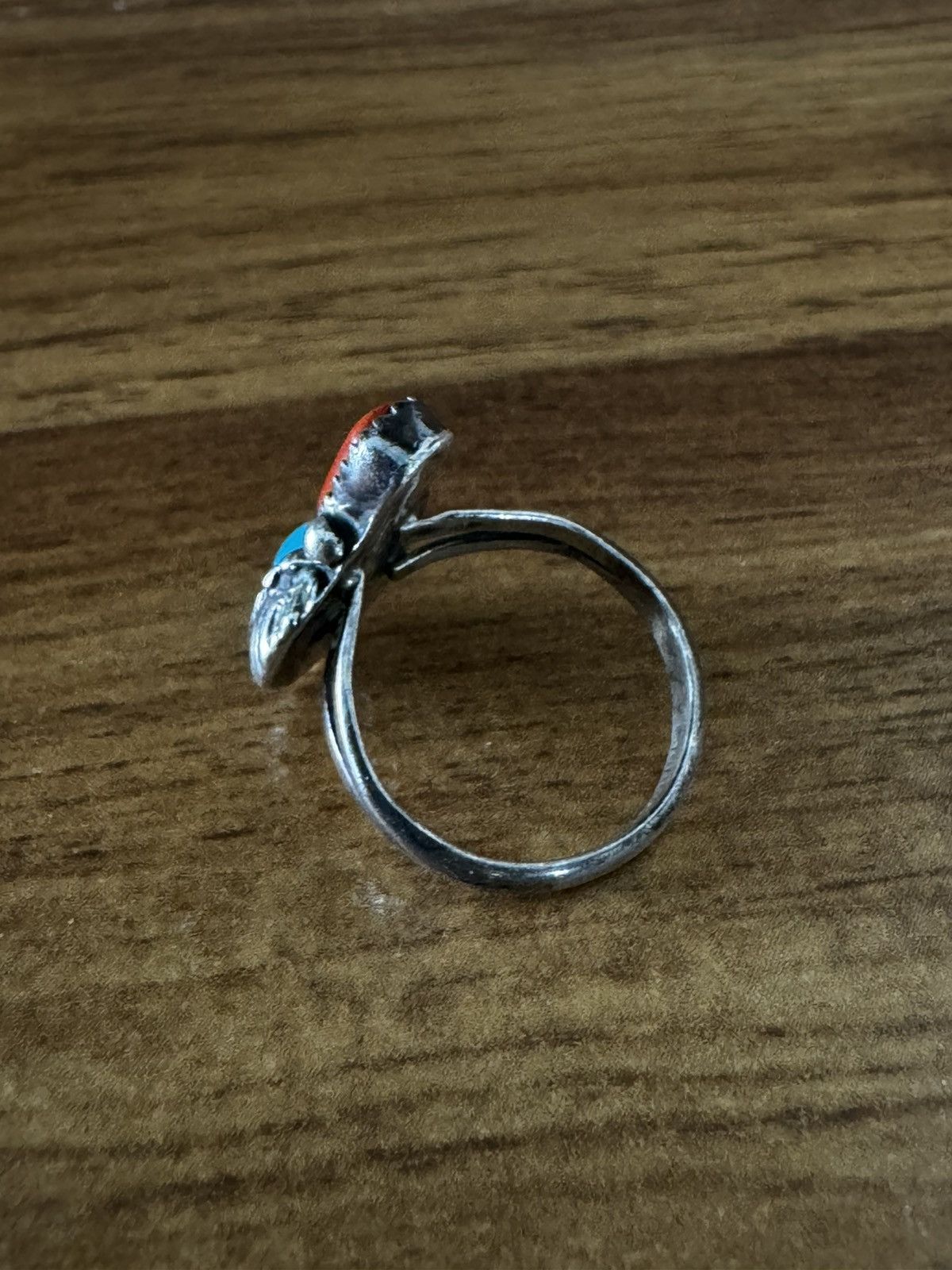 Jewelry STERLING 925 TOQUIOISE CORAL STONE CARVED RING SIZE 5.5 Size ONE SIZE - 2 Thumbnail