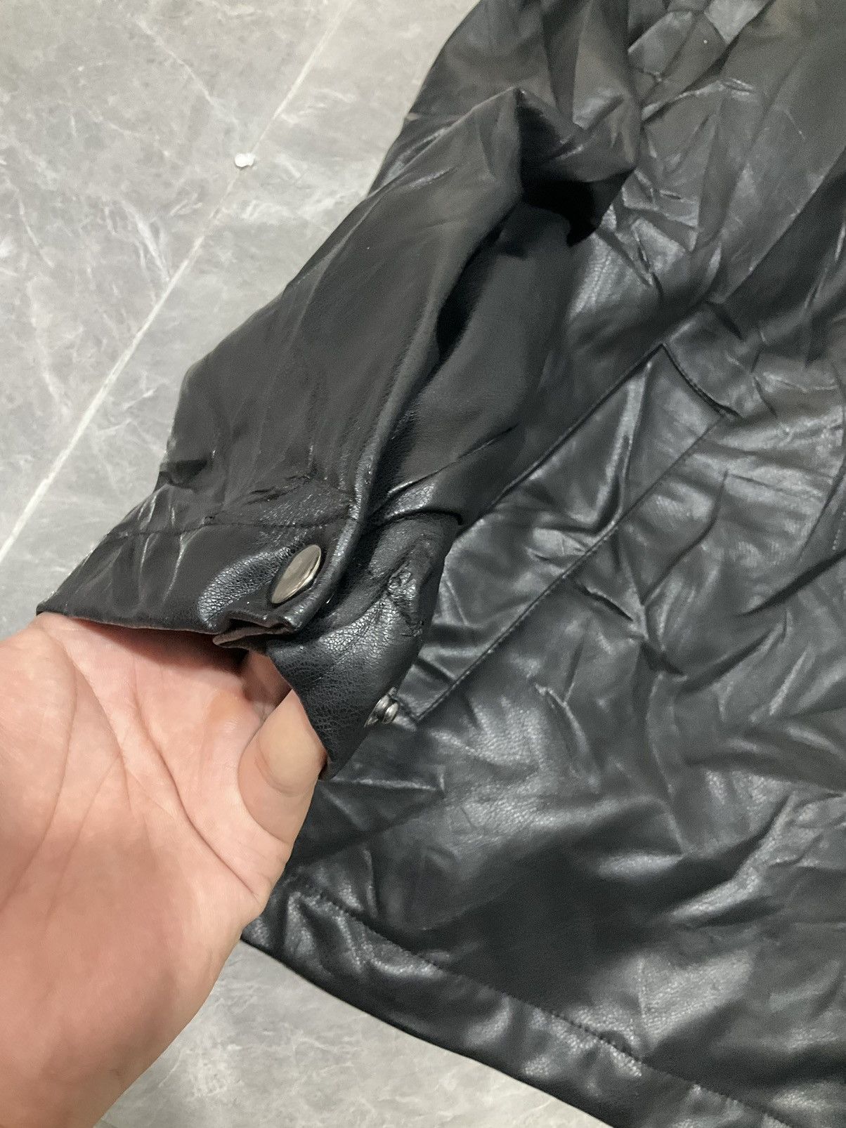 Other Men Black Soft Hoodie Leather Jacket Size US L / EU 52-54 / 3 - 8 Thumbnail
