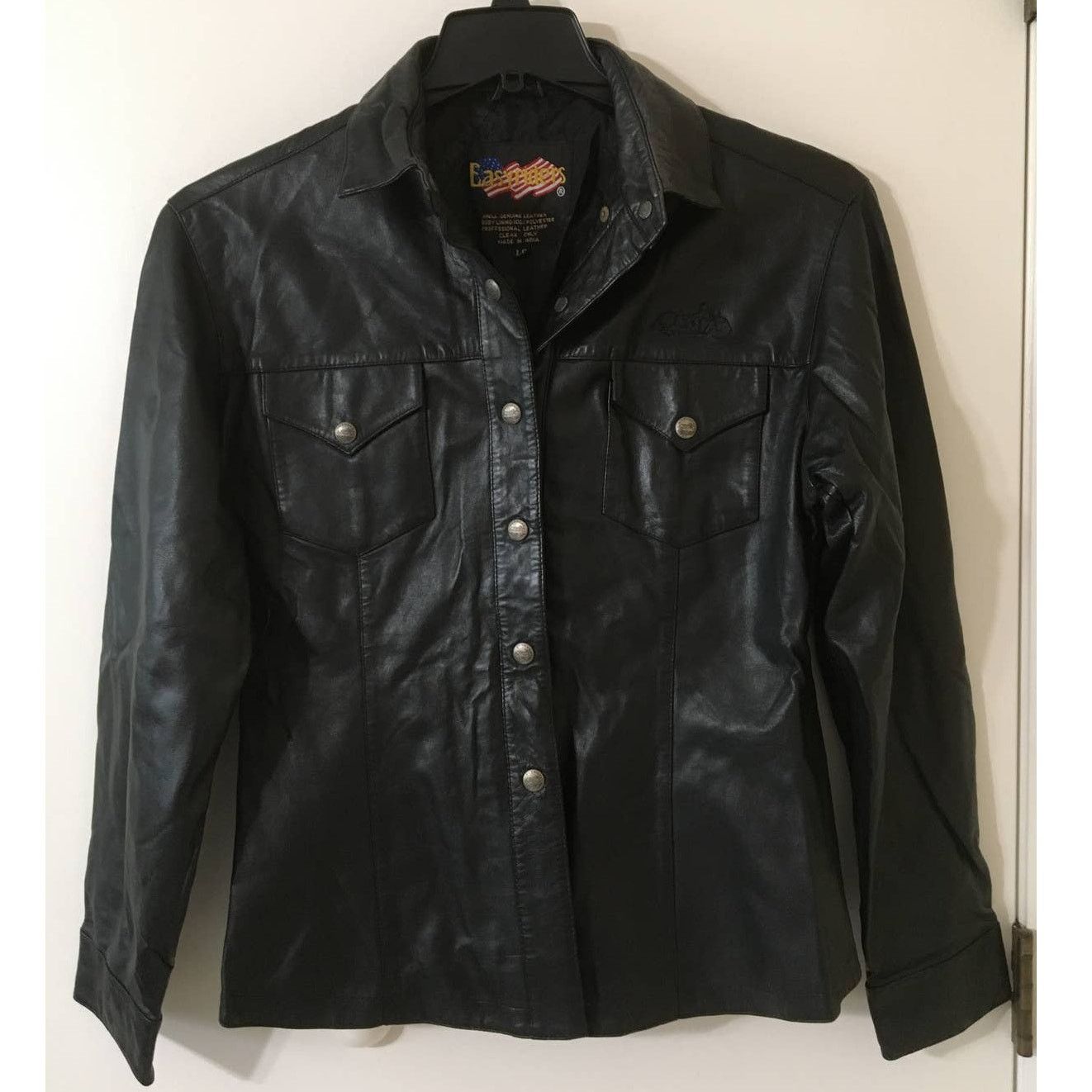 Other Easy Rider Large Soft Supple Black Leather Motorcycle Jacket Size L / US 10 / IT 46 - 3 Thumbnail