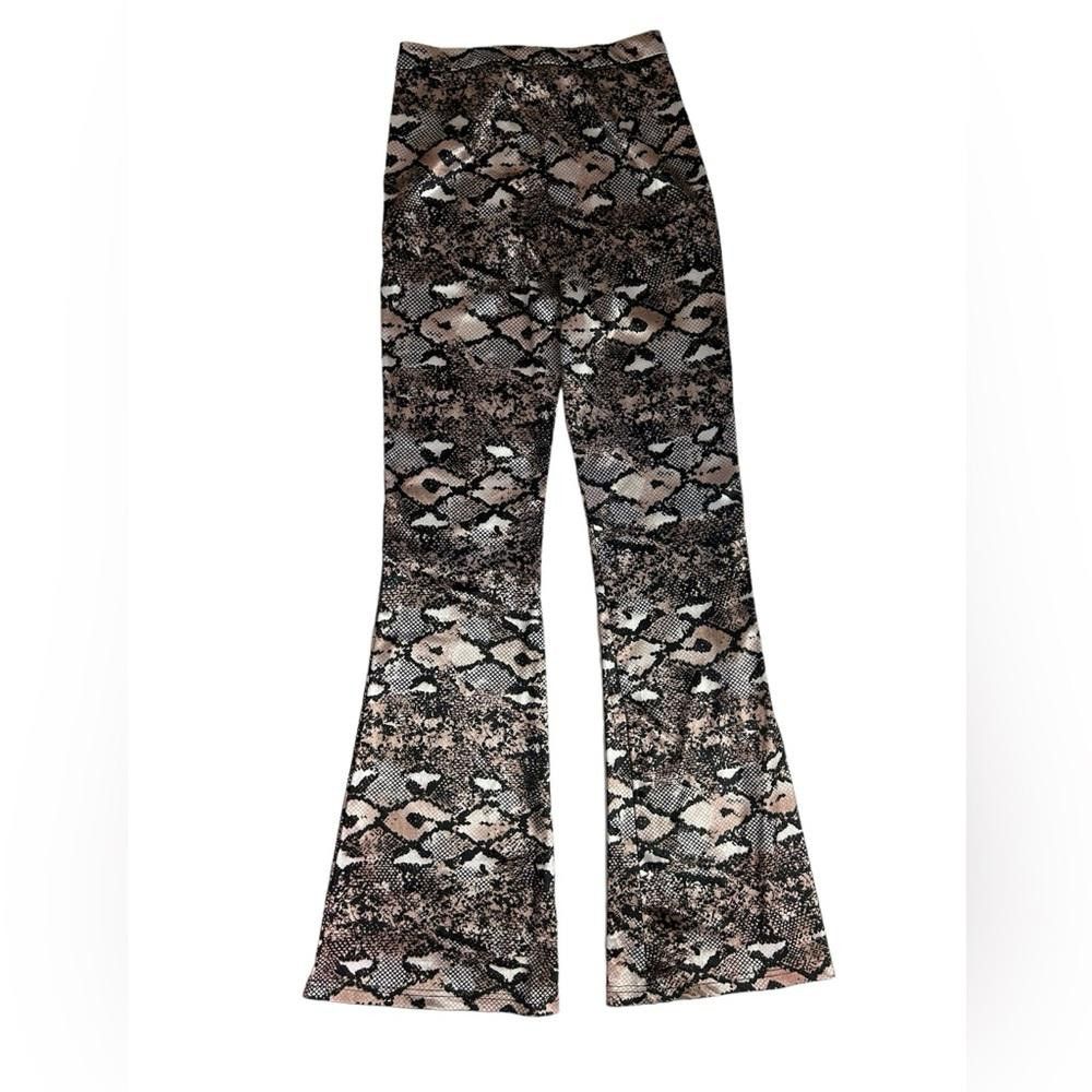 REVOLVE Milk & Honey l Satin Snakeskin Flare Leg Pants Small Size 28" / US 6 / IT 42 - 2 Thumbnail