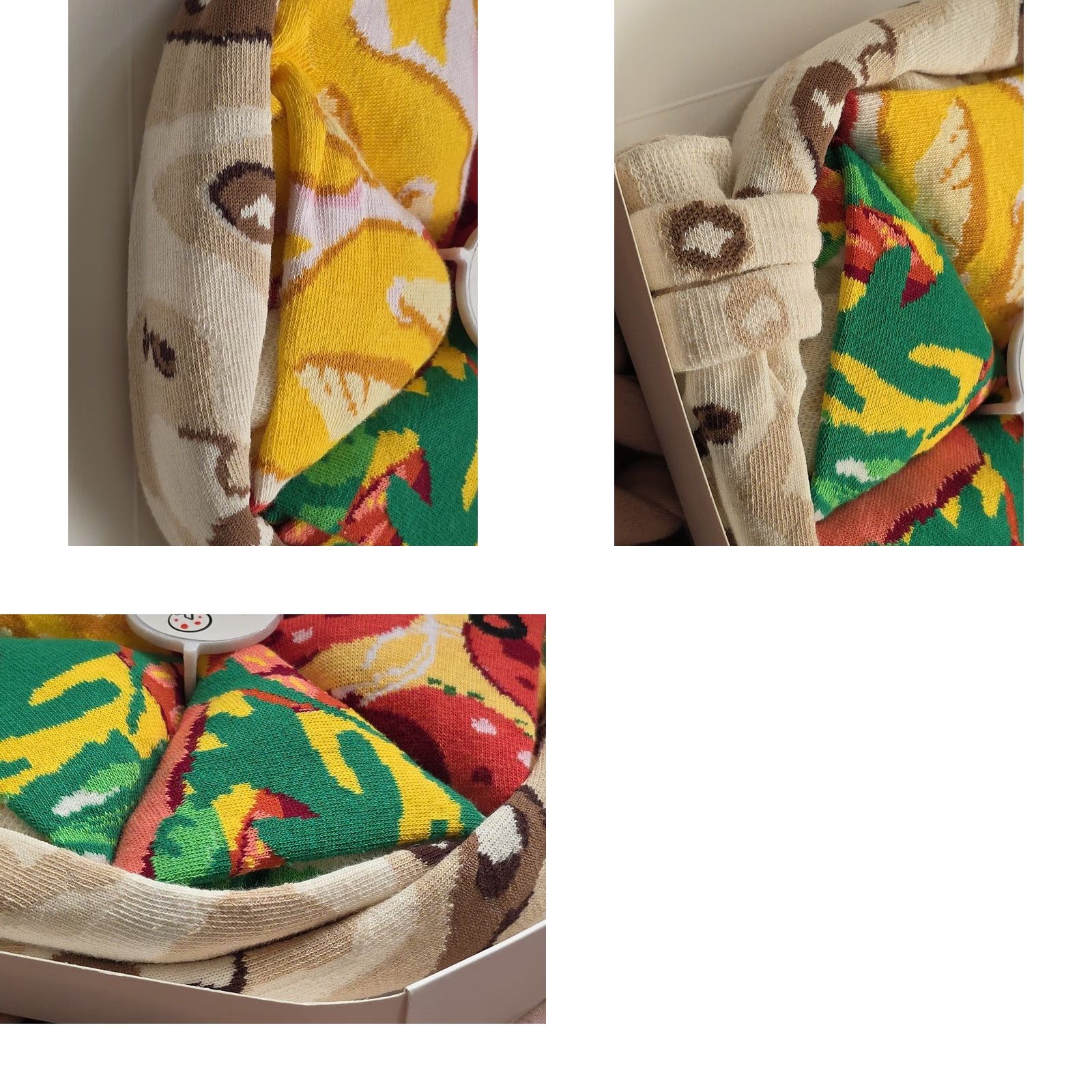 Rainbow Rainbow Pizza Socks Box 4 Pairs Unisex Adults Socks Mid Calf 9-13 Multicolor Geometric Novelty Socks by Rainbow Size ONE SIZE - 8 Thumbnail
