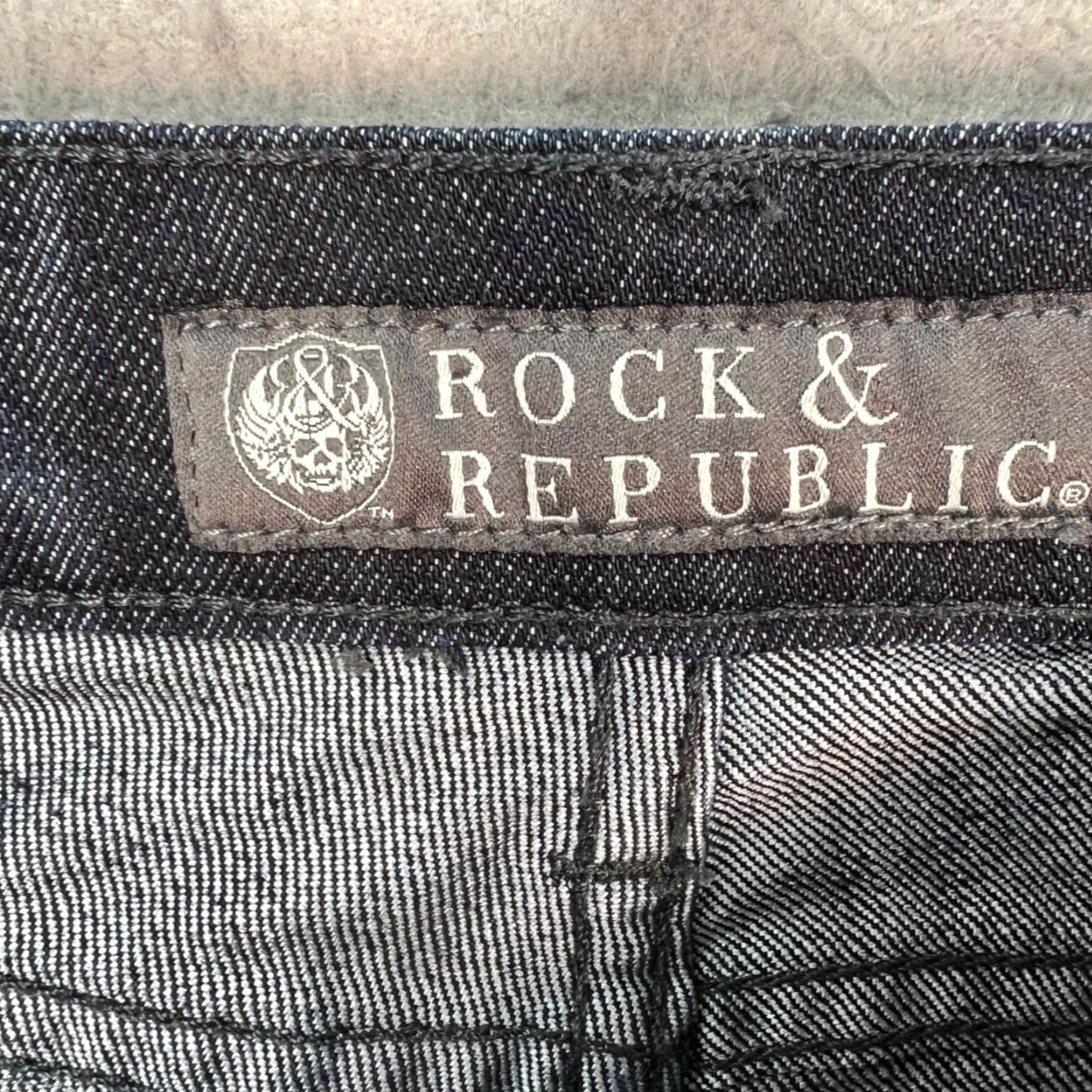 Vintage Rock & Republic Womens Jeans Slim Denim 28 Dark Wash 5-Pocket Pocket Blue Cotton Blend Rock & Republic Slimming Size 28" / US 6 / IT 42 - 3 Thumbnail