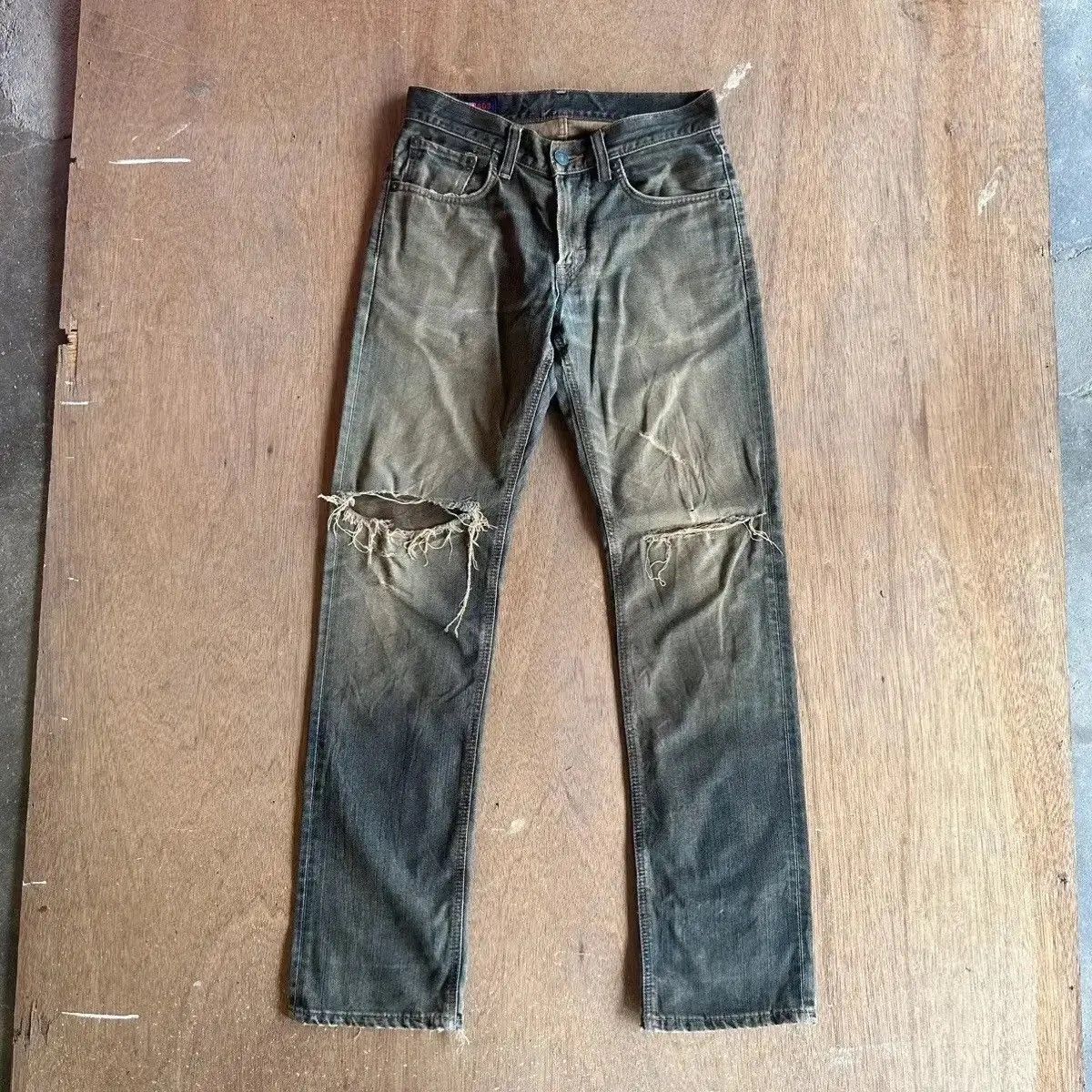 Vintage SICKS💥DISTRESSED DENIM VINTAGE EDWIN 503 JEANS MUDWASH PANT Size US 29 - 1 Thumbnail