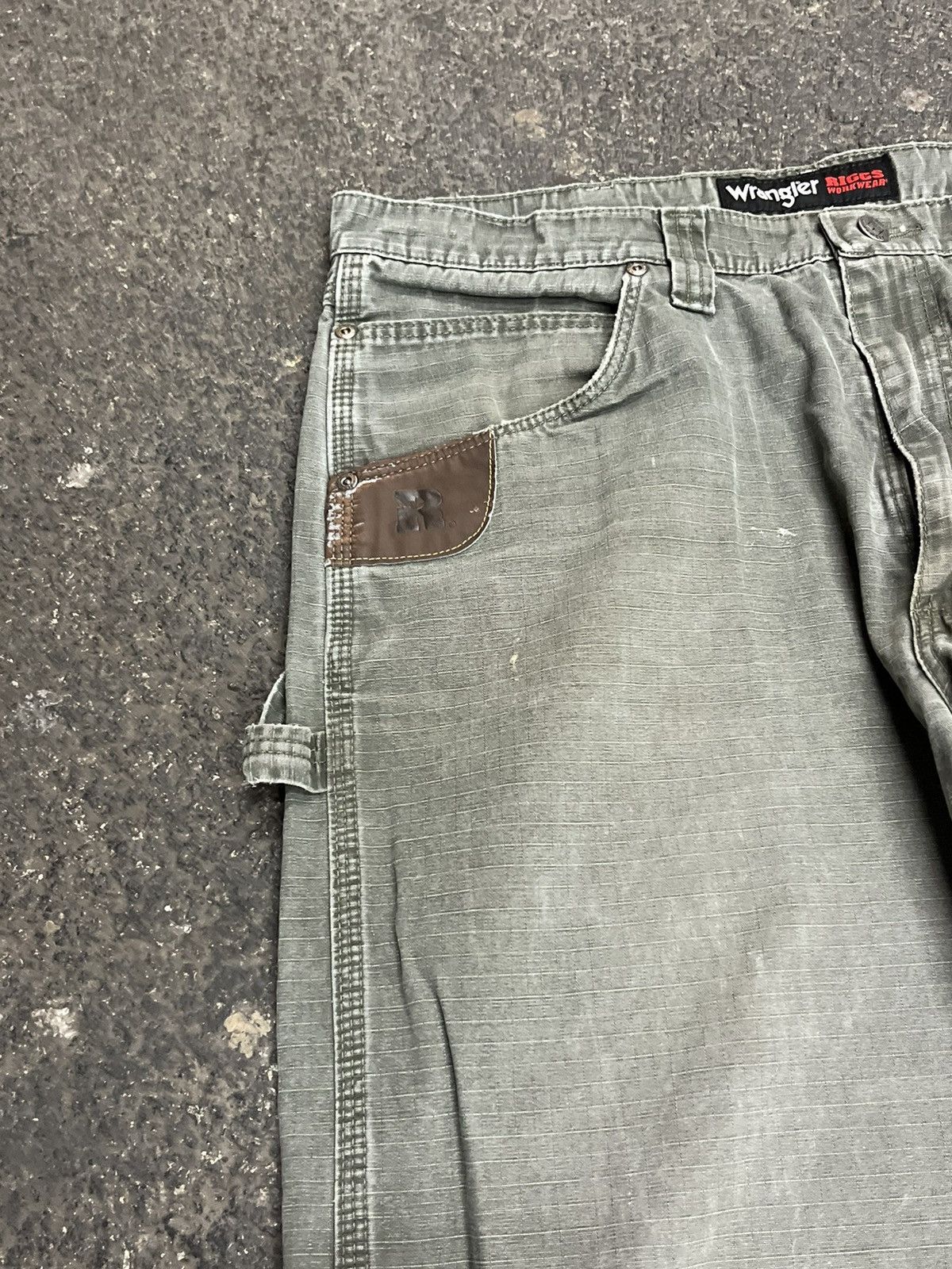Carhartt × Vintage Wrangler Riggs cargo workwear pants carhartt style green Size US 36 / EU 52 - 6 Thumbnail
