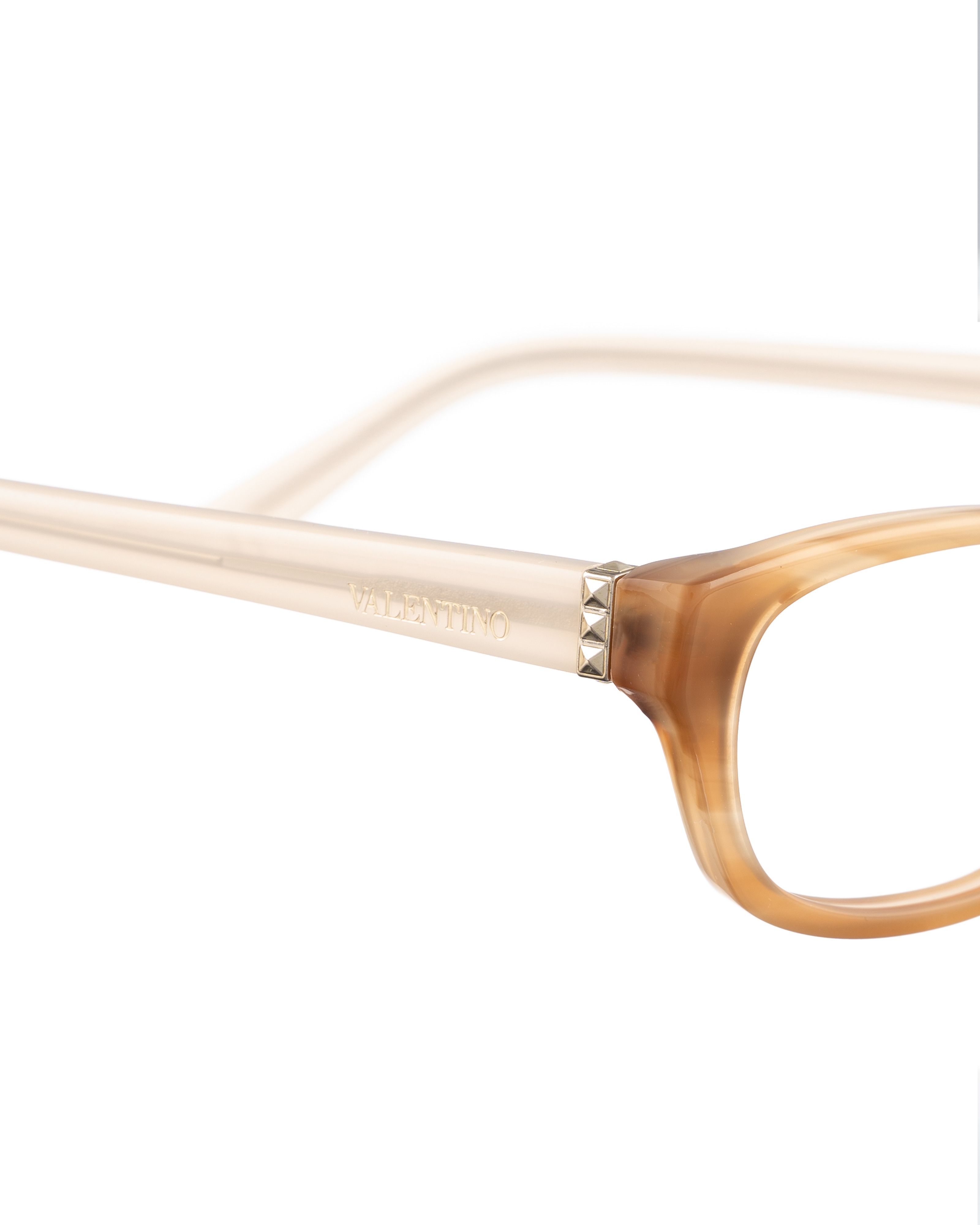 Valentino Valentino 00s Light Beige Transparent Plastic Glasses Size ONE SIZE - 3 Thumbnail