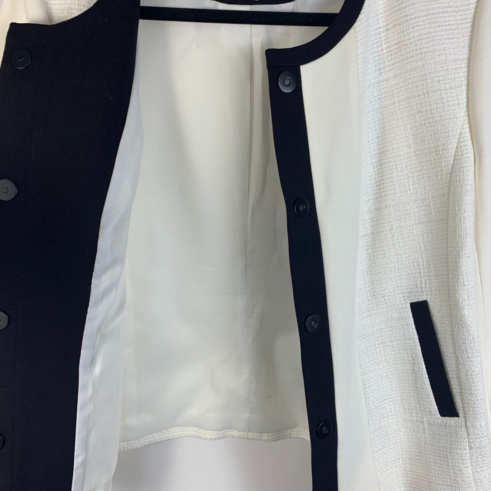 Other Classiques Entier Women’s Jacket Large White with Black Trim Size L / US 10 / IT 46 - 4 Thumbnail