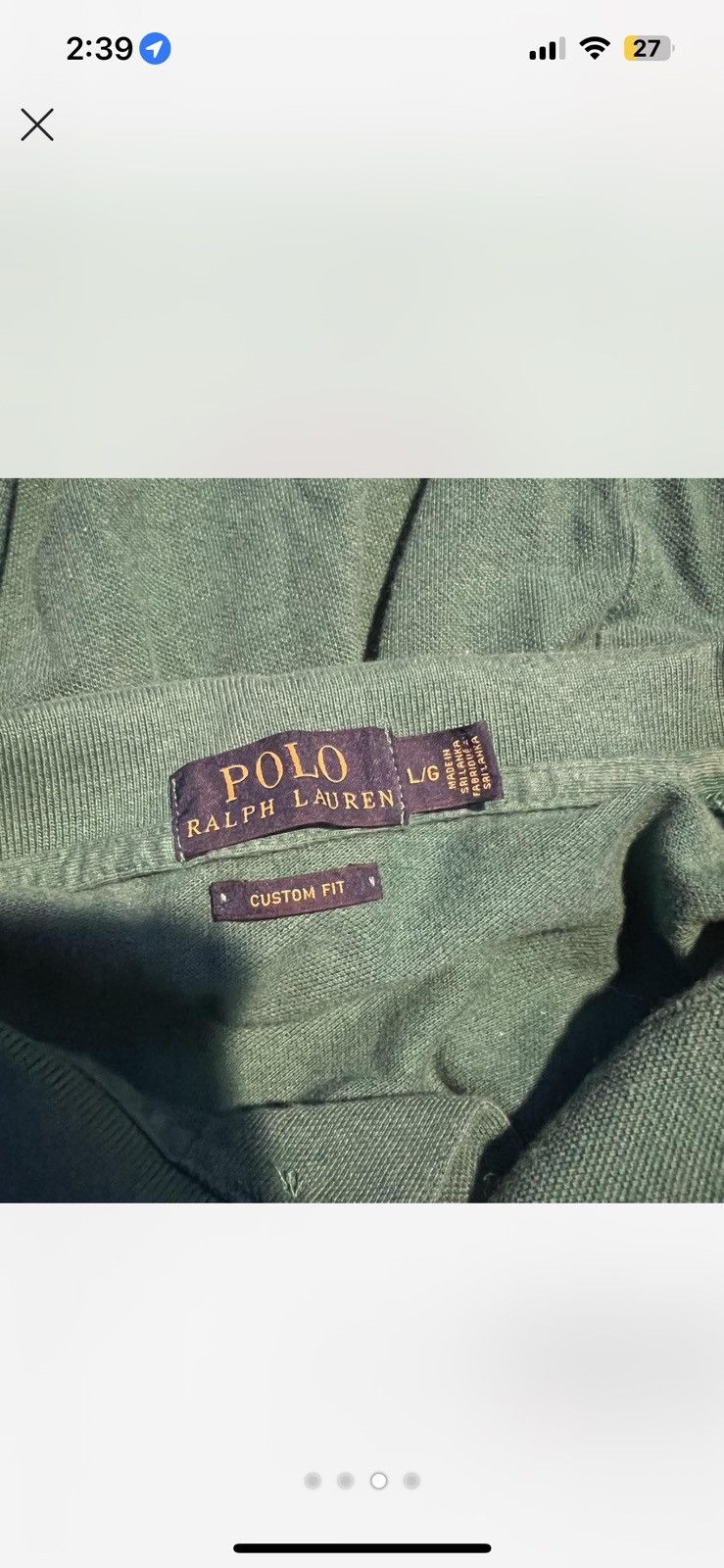 Polo Ralph Lauren Polo Ralph Lauren Custom Fit Green Cotton Size US L / EU 52-54 / 3 - 4 Thumbnail