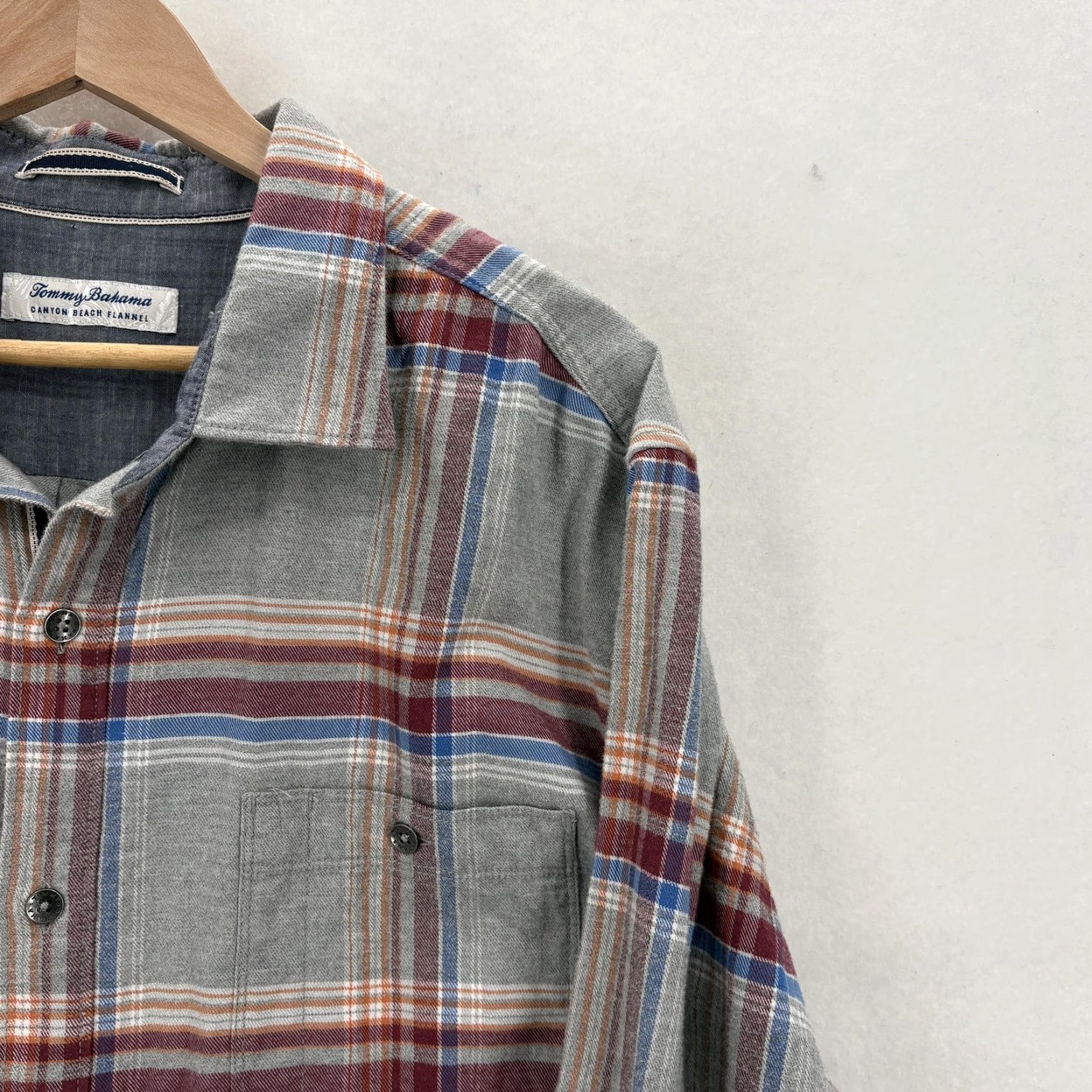 Tommy Bahama Tommy Bahama Shirt Mens Extra Large Gray Plaid Canyon Beach Flannel Button Front Shirt Size US XL / EU 56 / 4 - 2 Thumbnail