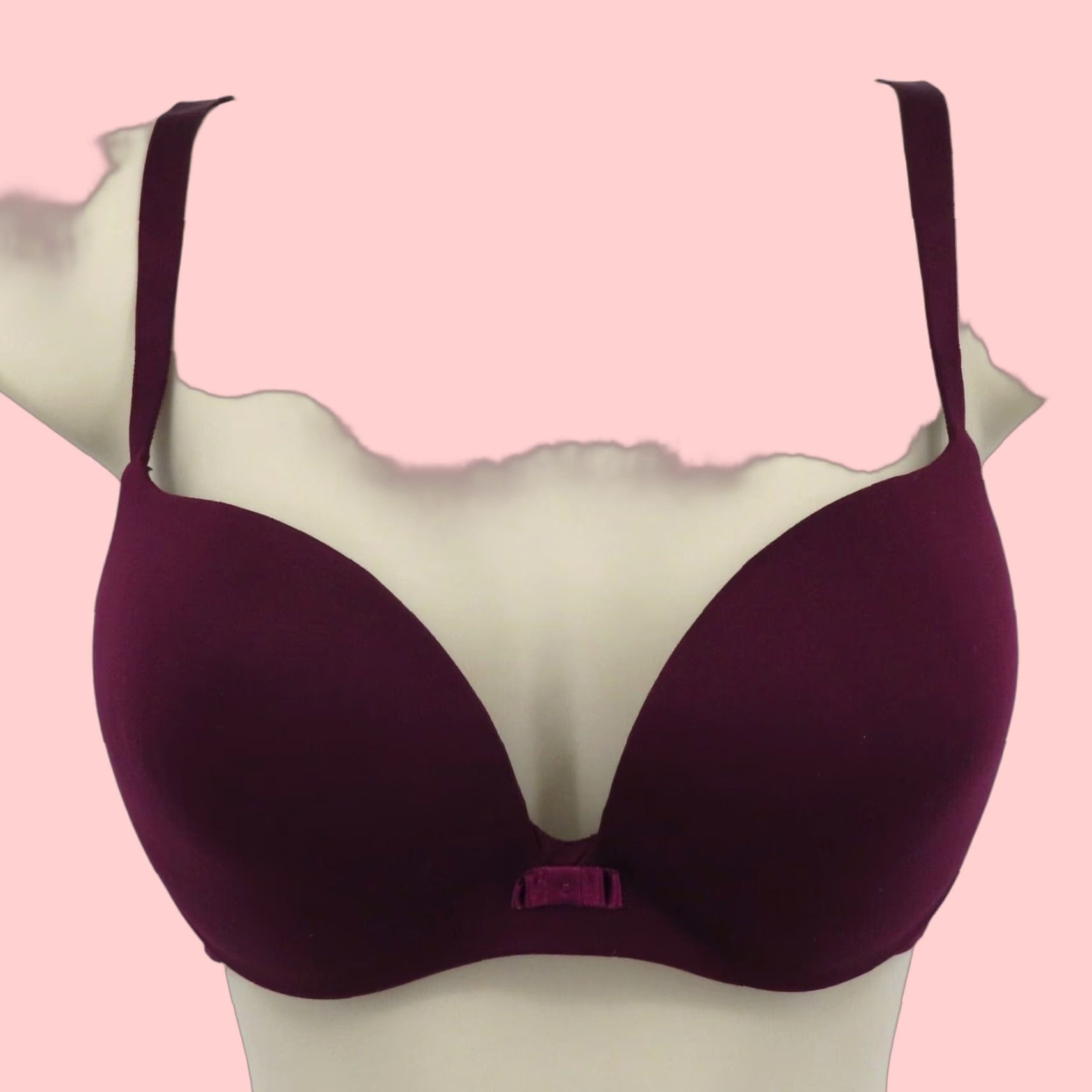 Victorias Secret Victoria's Secret 36C Lined Demi Bra Purple Underwire Padded Women Bow