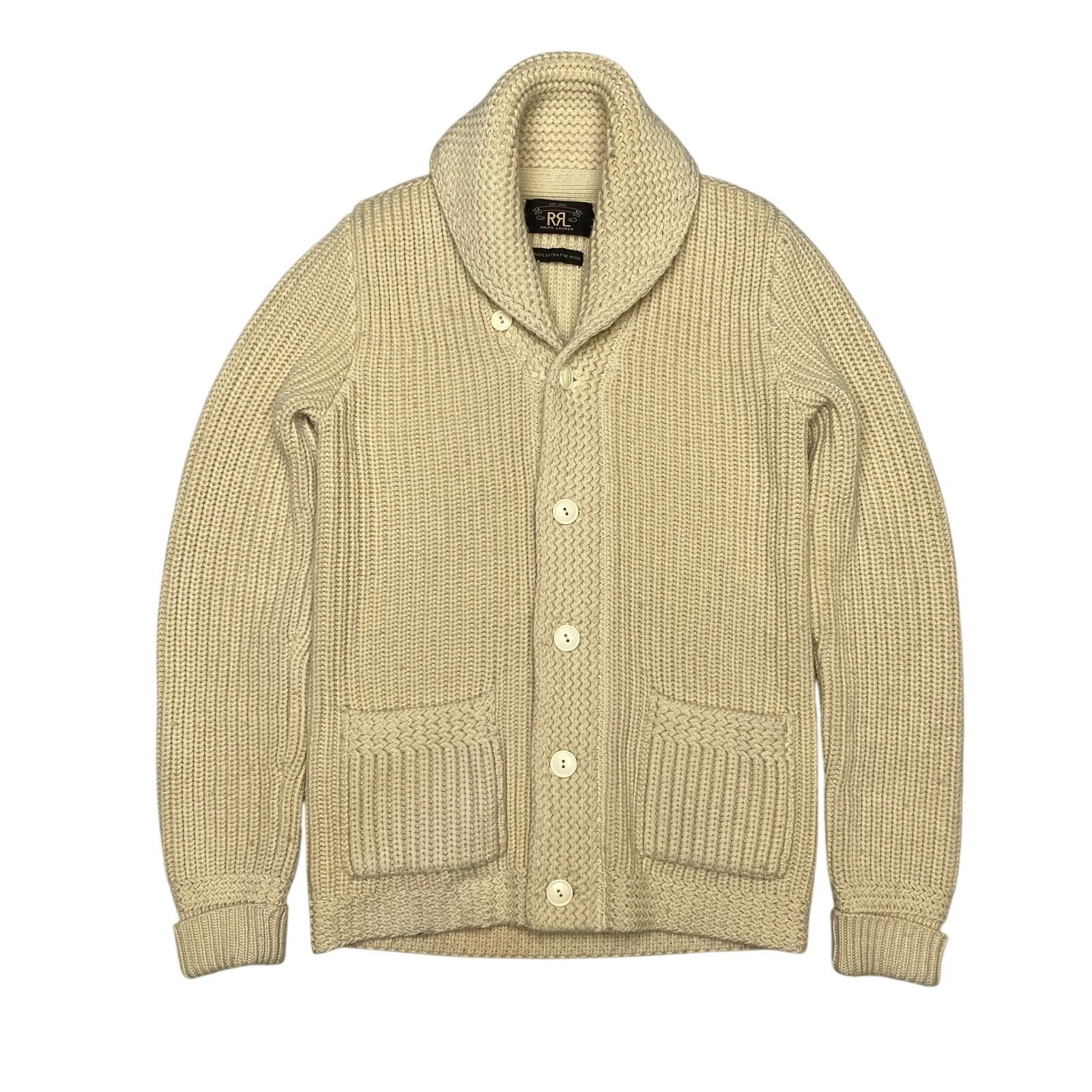 RRL Ralph Lauren RRL Double RL Wool Shawl Collar Chunky Knit Cardigan XS Size US XS / EU 42 / 0 - 1 Thumbnail