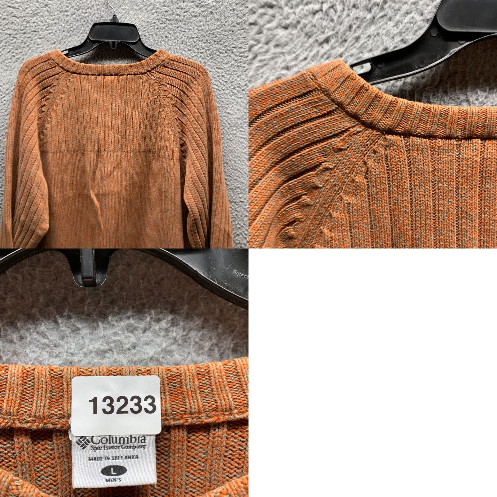 Vintage Columbia Sweater Mens Pullover Knit V-Neck Cotton Army Brown XL? Wait. Size US L / EU 52-54 / 3 - 10 Thumbnail