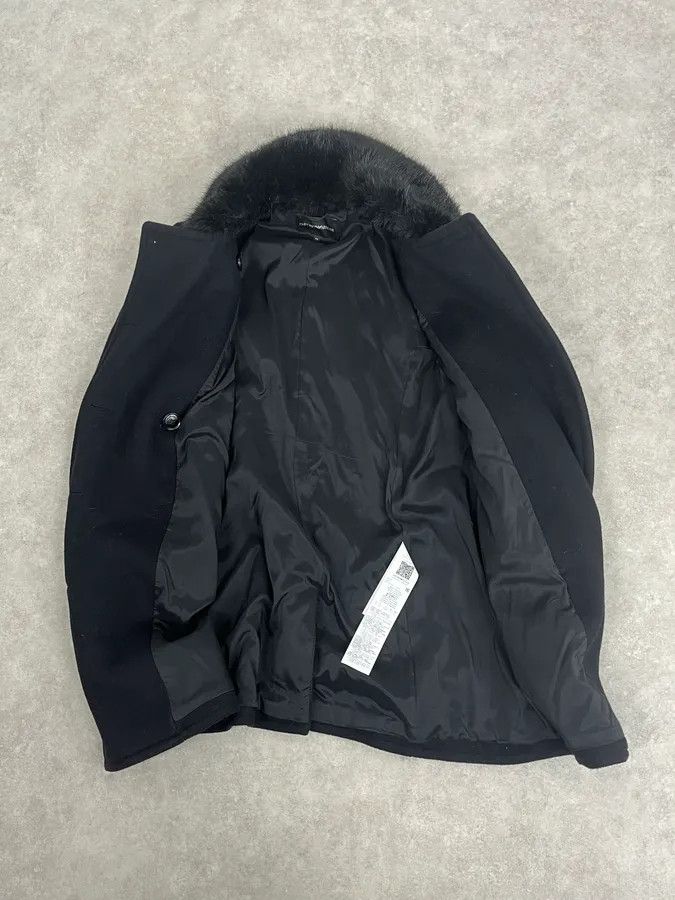 Emporio Armani AW2019 Emporio Armani Black Wool Faux Fur Collar Buttoned Coat Size XS / US 0-2 / IT 36-38 - 8 Thumbnail