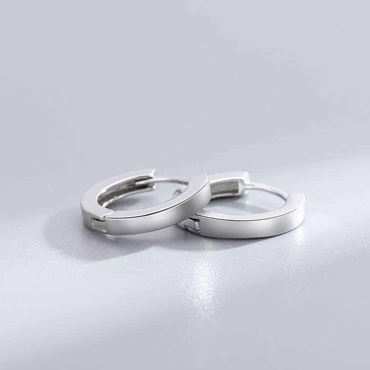 Other Small silver hoop earrings for men women unisex style Size ONE SIZE - 3 Thumbnail