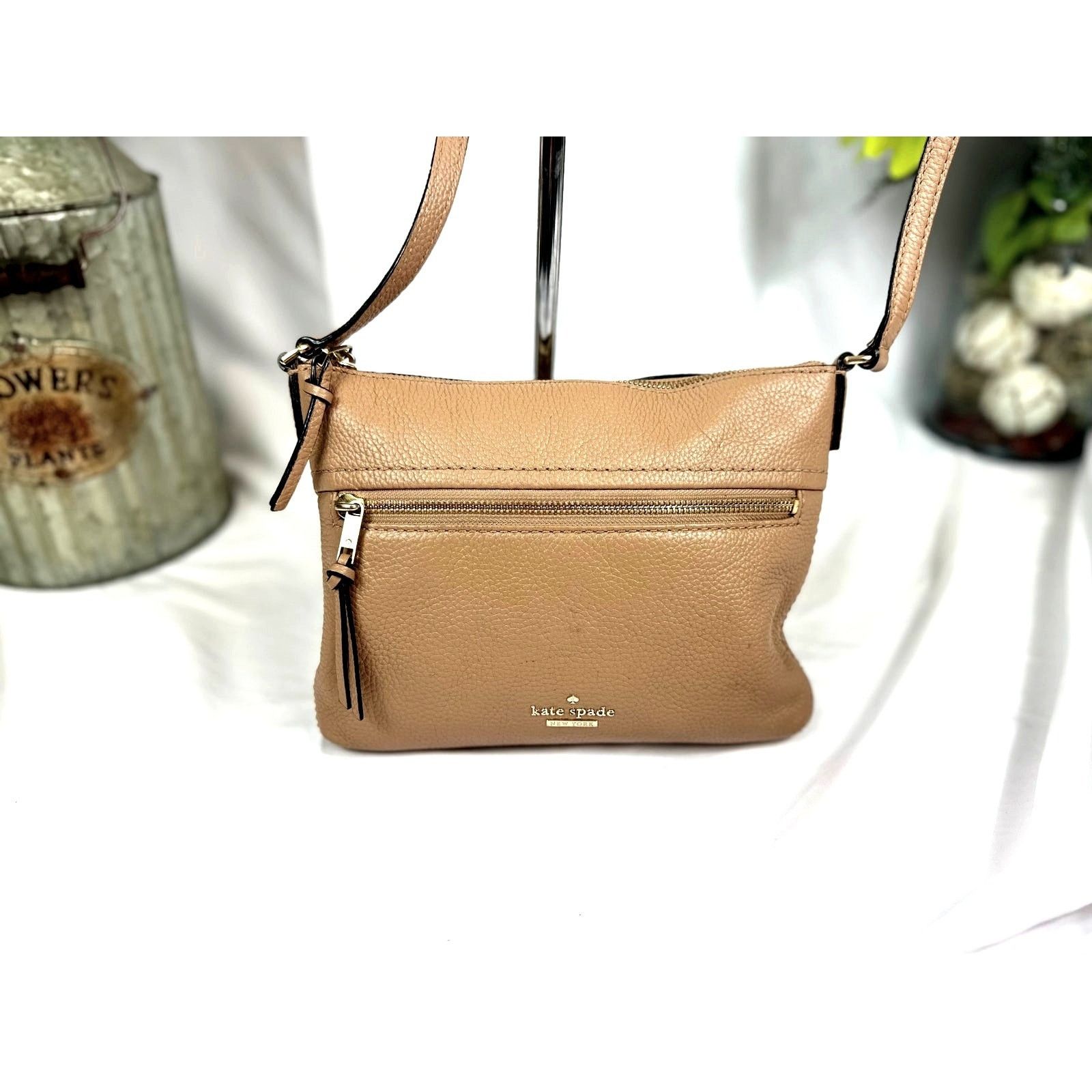 Kate Spade Kate Spade Jackson St Gabriele Pebbled Leather Crossbody Brn Size ONE SIZE - 4 Thumbnail