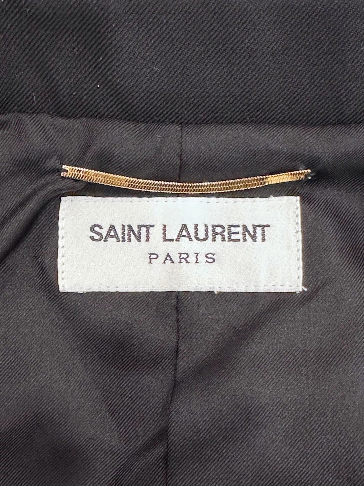 Yves Saint Laurent YSL Black Wool Baroque Blazer 38 Silver Buttons Metal Logo Size S / US 4 / IT 40 - 6 Thumbnail