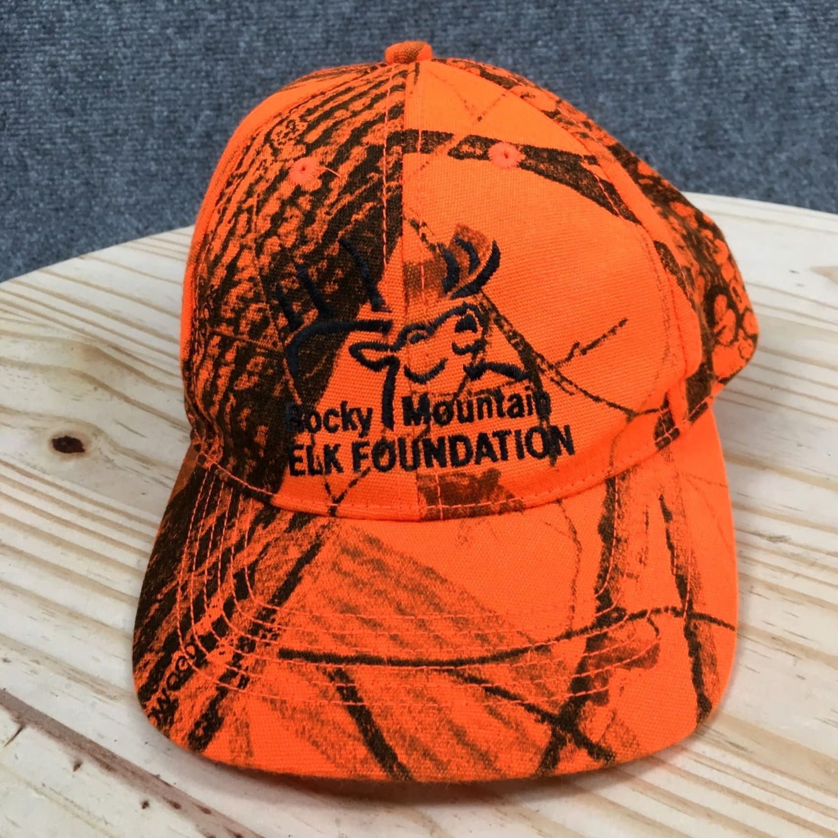 Vintage Rocky Mountain Elk Foundation Unisex Baseball Cap, Orange Adjustable Brim - One Size Size ONE SIZE - 2 Thumbnail
