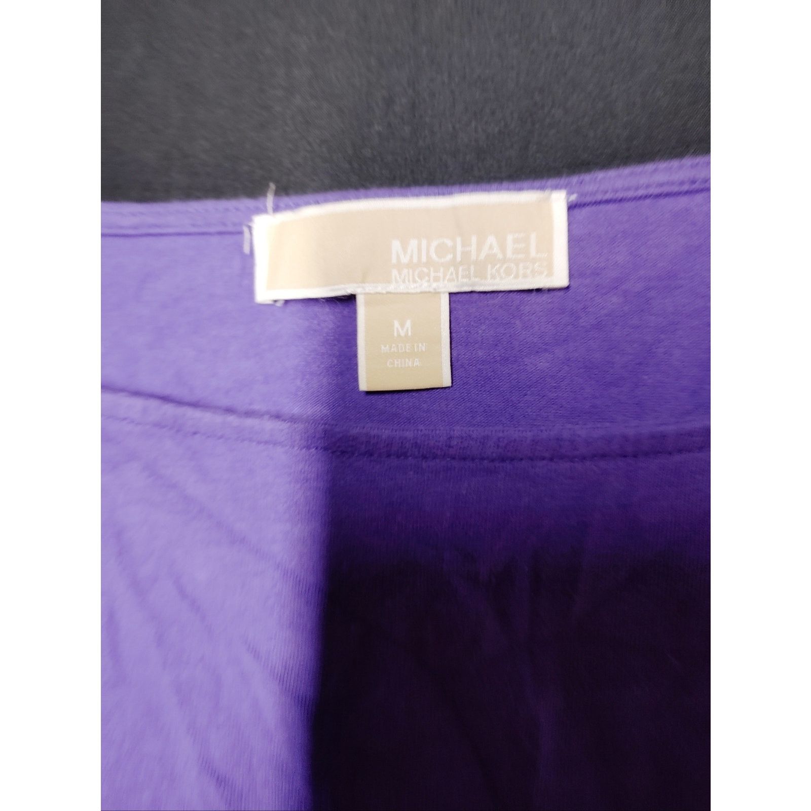 Michael Kors Purple Women’s Zip-Shoulder Ruched side Top - Michael Kors Size M / US 6-8 / IT 42-44 - 3 Thumbnail