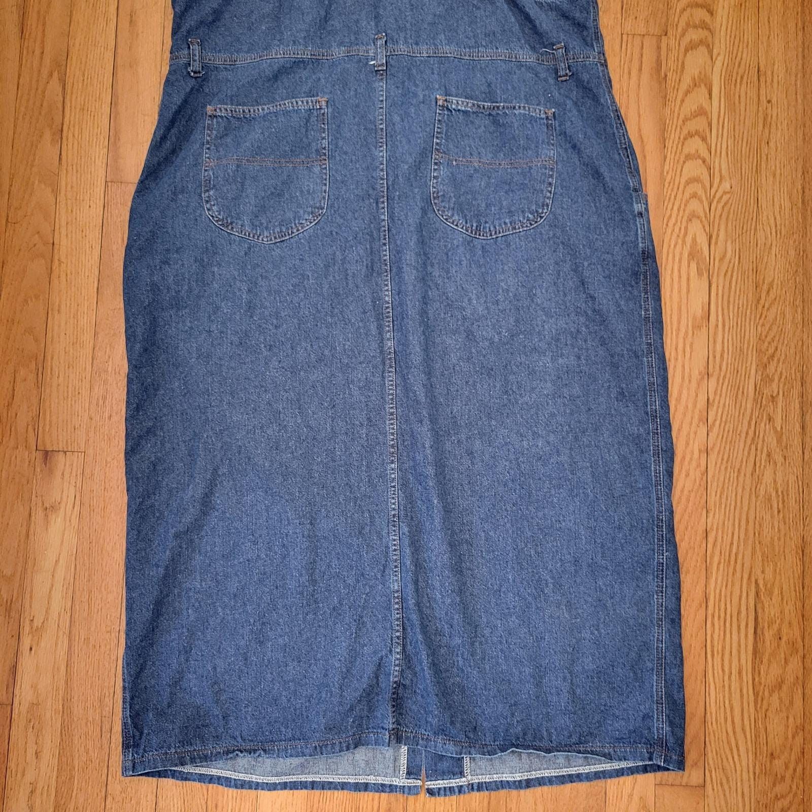 Lee Lee Denim Jumper Dress Overalls Cottagecore Patchwork 2X Size XXL / US 16-18 / IT 52-54 - 12 Thumbnail