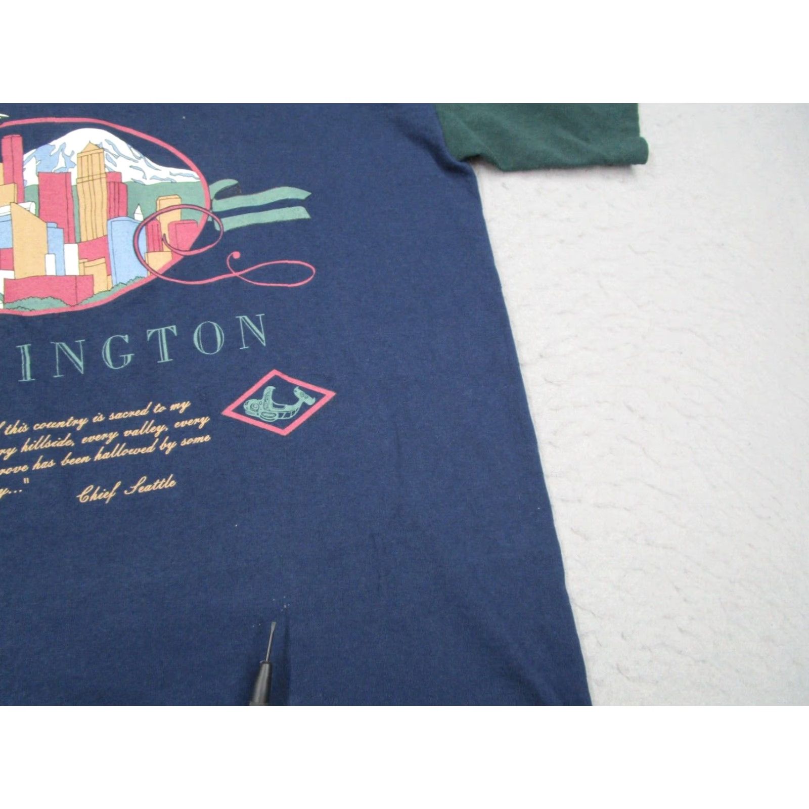 Vintage VINTAGE Seattle Shirt Mens Large Blue HL Miller Total Tee Short Sleeve USA Size US L / EU 52-54 / 3 - 5 Thumbnail