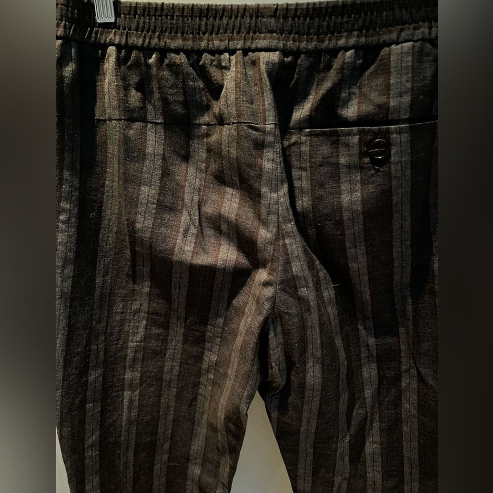 Brunello Cucinelli Brunello Cucinelli wool pullon grey striped trousers 6 Italy Size 28" / US 6 / IT 42 - 6 Thumbnail