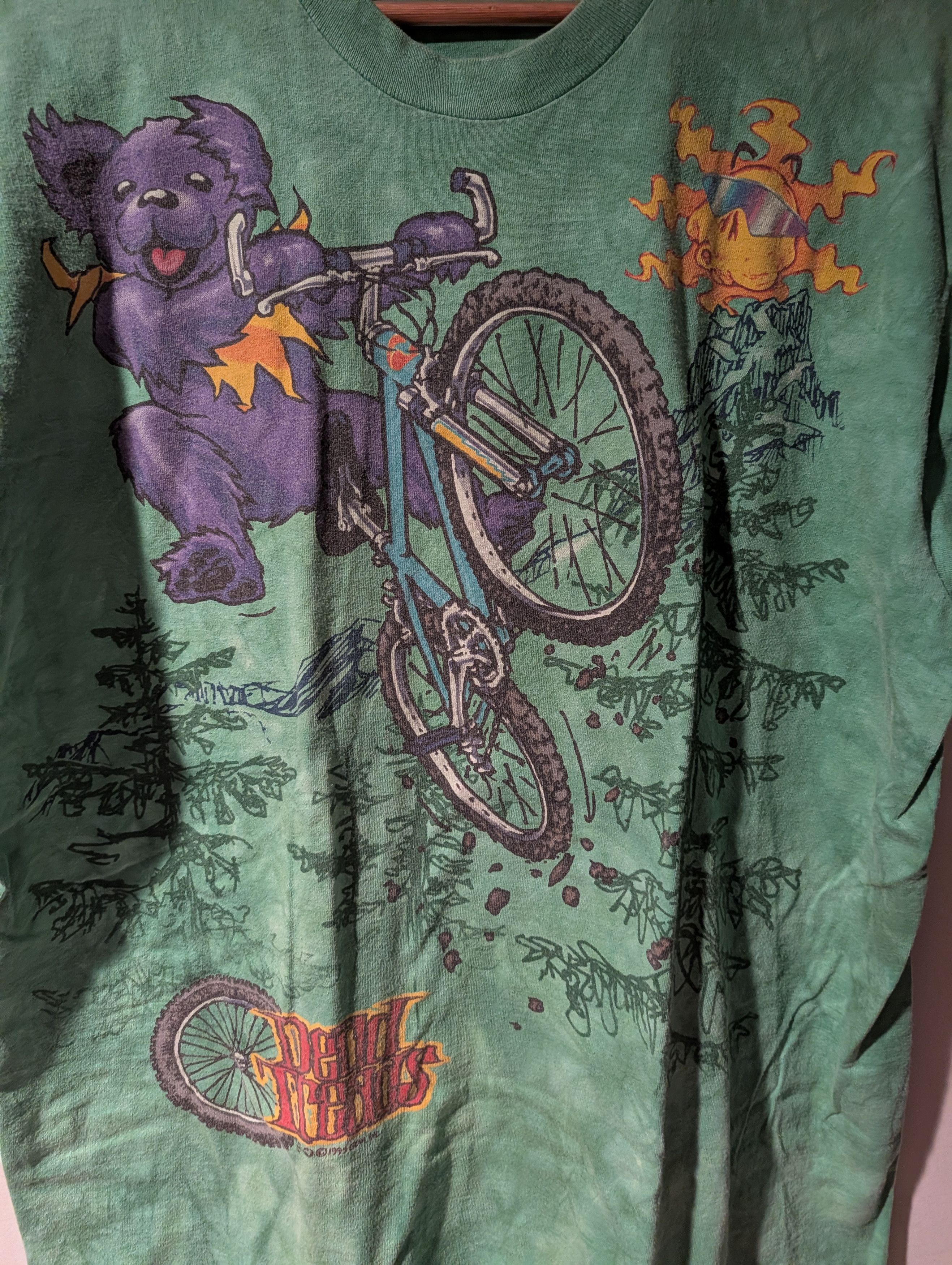 Grateful Dead Vintage 1995 Grateful Dead T Shirt Liquid Blue Mountain Bike Size US XL / EU 56 / 4 - 2 Thumbnail