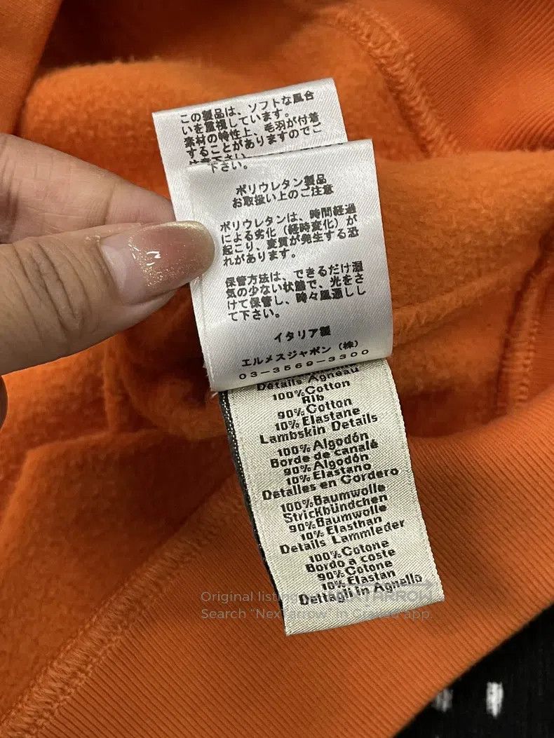 Hermes Hermes Orange Leather Robot Motif Sweatshirt Long Sleeve T Size M / US 6-8 / IT 42-44 - 7 Thumbnail