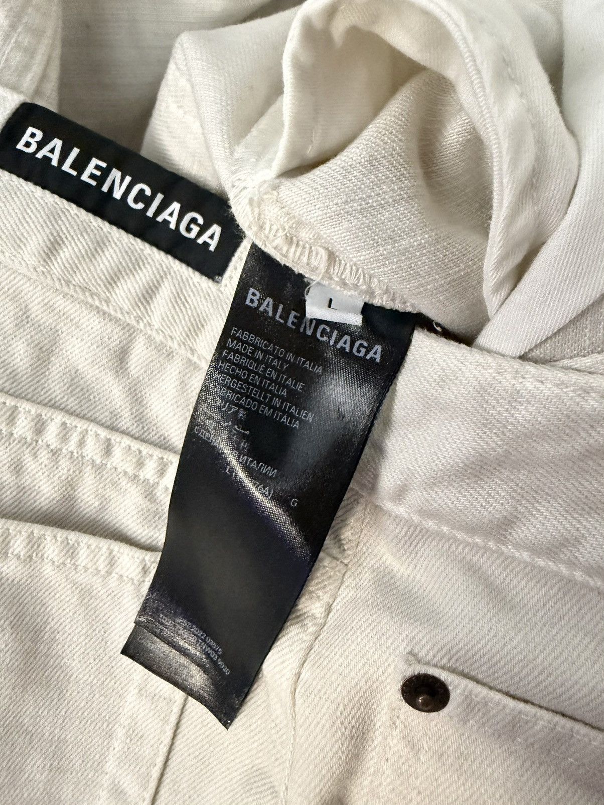 Balenciaga White Straight Fit Denim