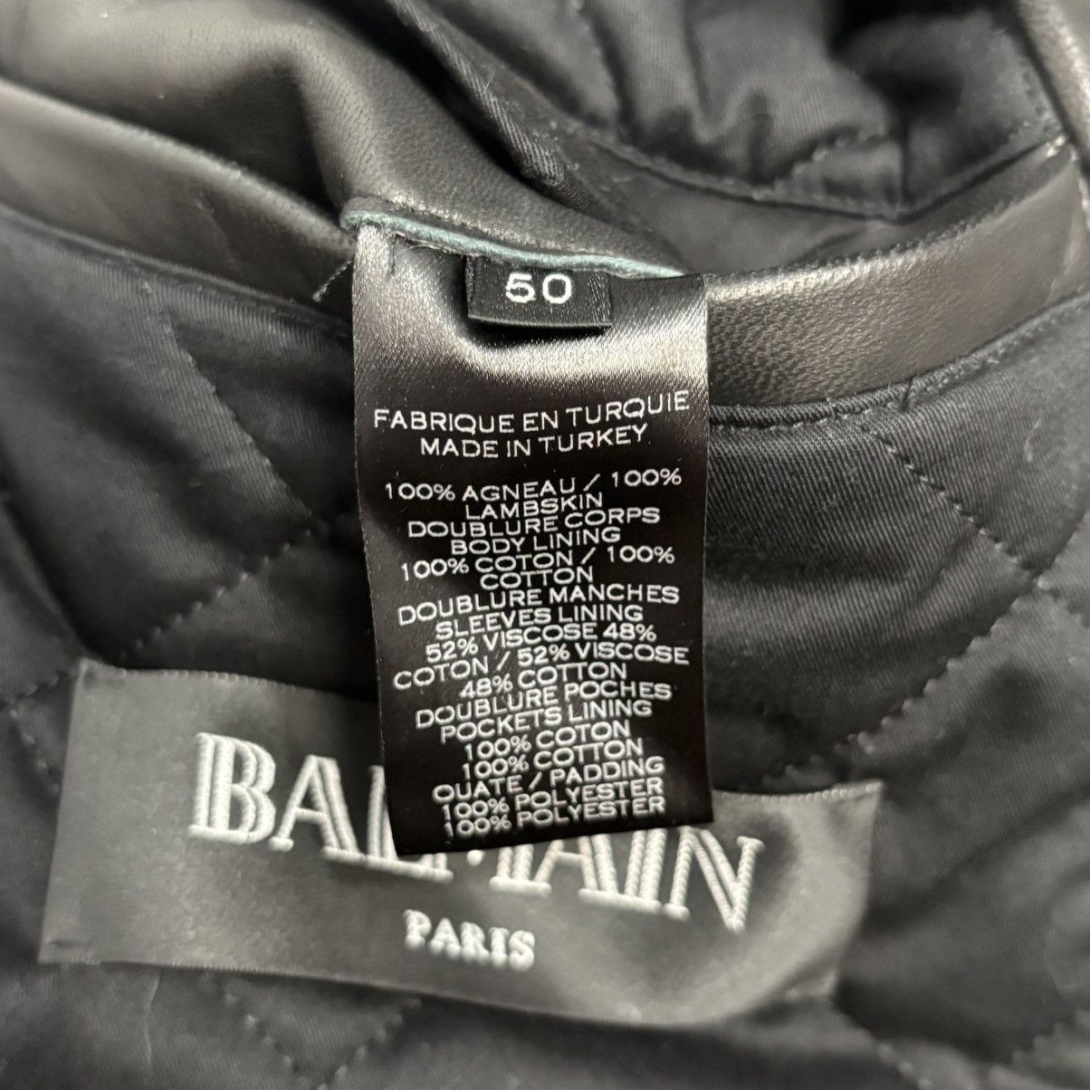 Balmain Balmain Quilted Lambskin Leather Collared Jacket Size US M / EU 48-50 / 2 - 10 Thumbnail