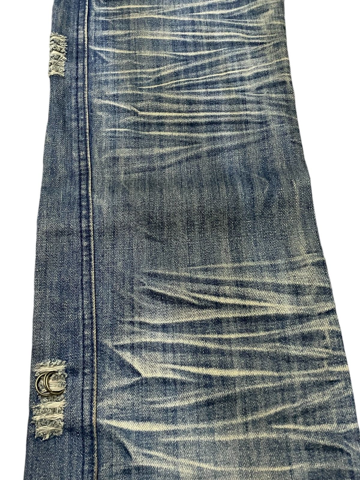 If Six Was Nine × Japanese Brand × Junya Watanabe Crazy Race Pierced & Studded Panelled Poem Mud Jeans Size US 32 / EU 48 - 20 Thumbnail