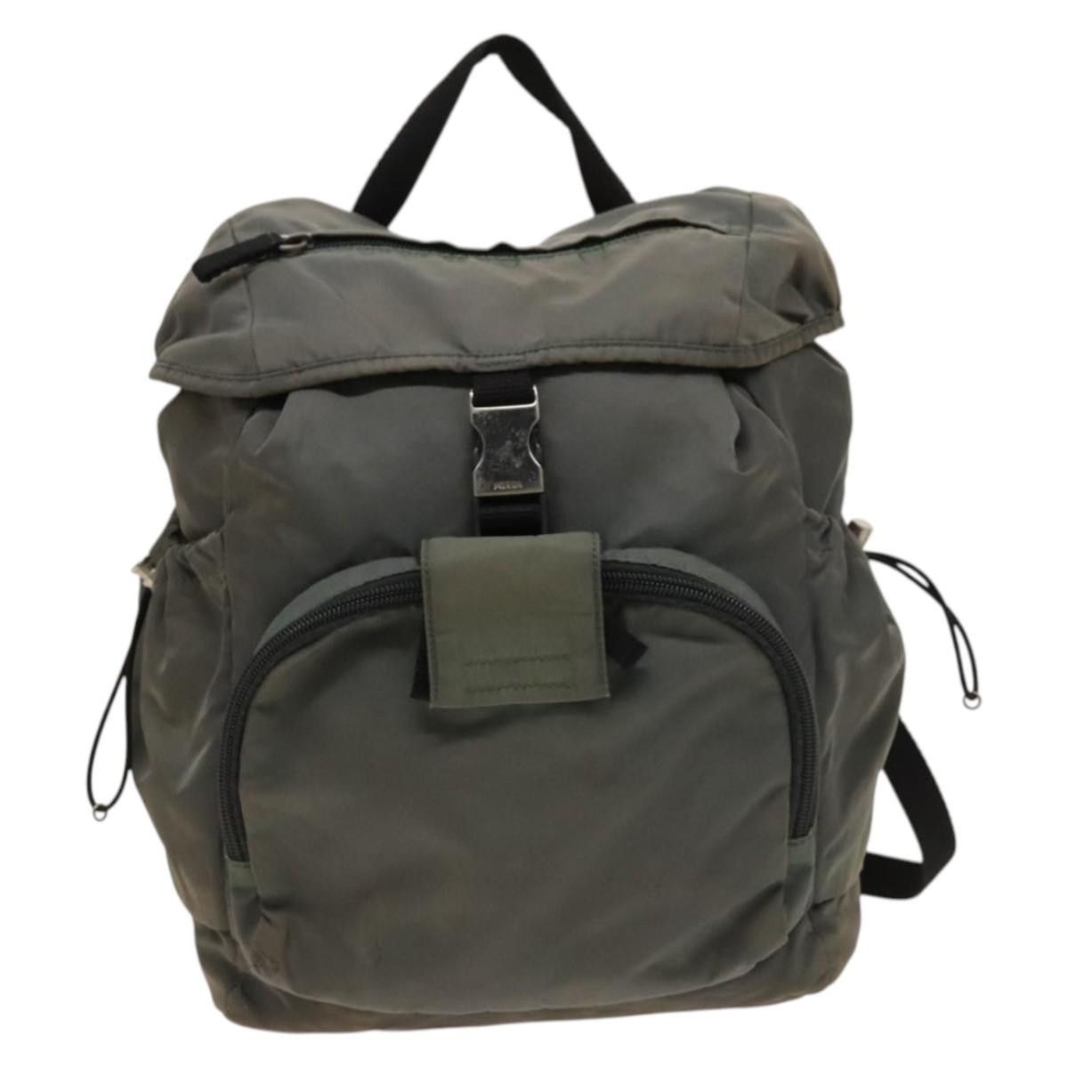 Prada PRADA Backpack Nylon Khaki Silver Size ONE SIZE - 2 Thumbnail