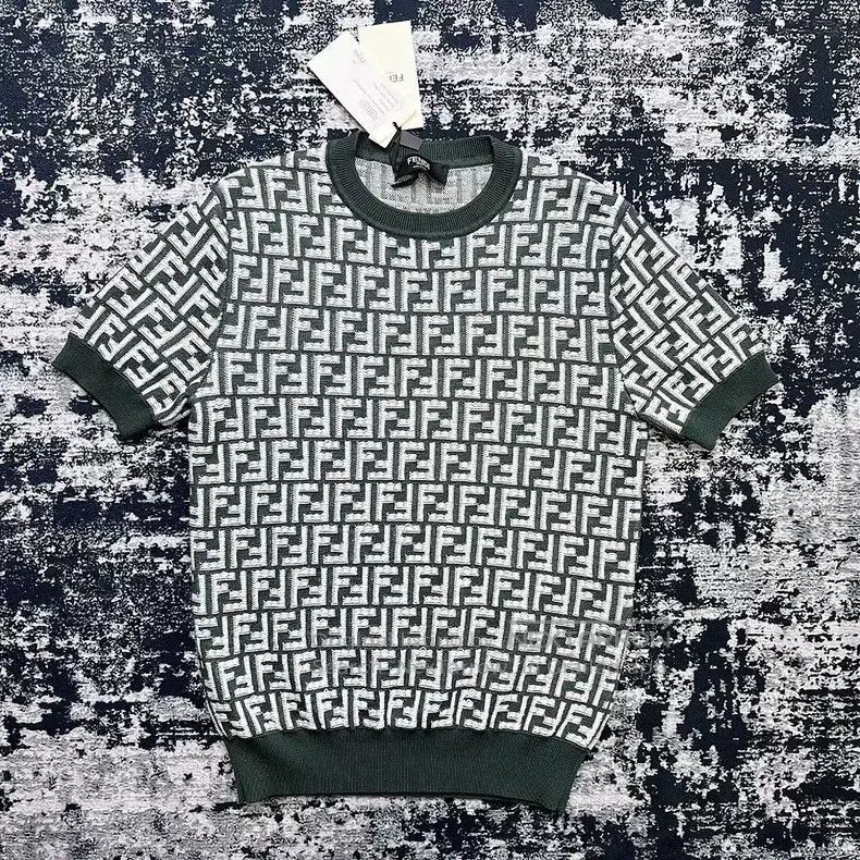 Fendi Fendi FF Monogram Full Print Short Sleeve Knit Sweater - G Size US S / EU 44-46 / 1 - 1 Thumbnail