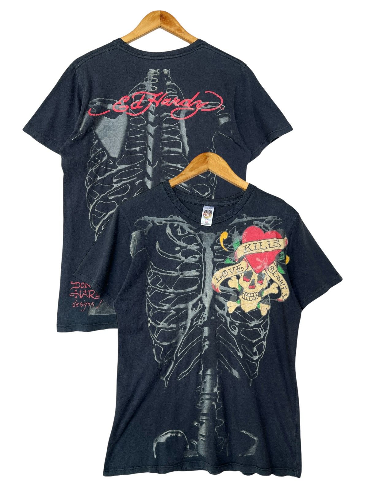 Ed Hardy Ed Hardy Spellout Bones Skull Skeleton Ovp Black Tee Size M Size US M / EU 48-50 / 2 - 1 Thumbnail