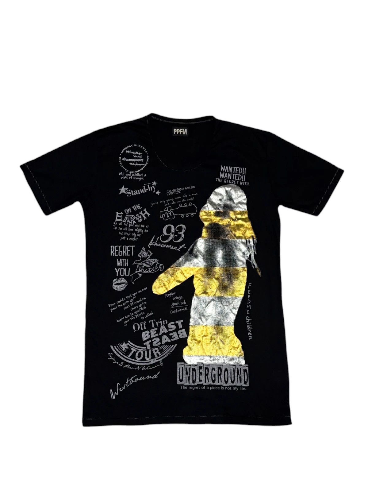 Japanese Brand PPFM Black Underground T-shirt