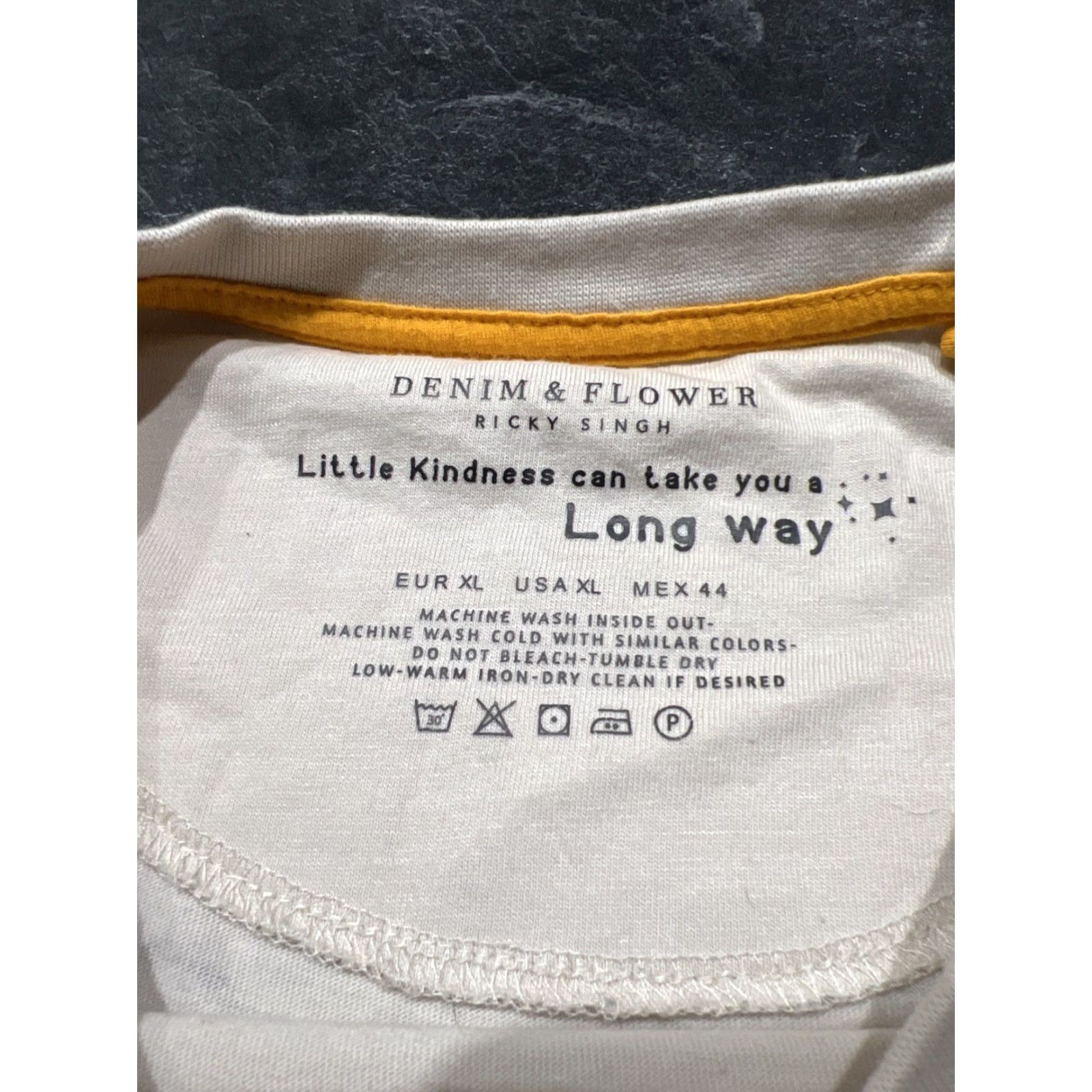 Denime Denim & Flower T-Shirt Yellow Short Sleeve XL Men Denim & Flower Not This Again Ricky Singh Flower Graphic 90s? Size US XL / EU 56 / 4 - 7 Thumbnail