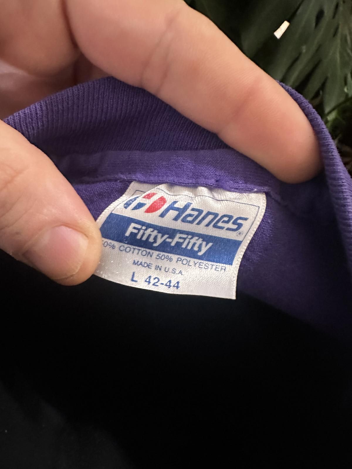 Hanes True Vintage Single Stitch Purple Shirt with puffy graphics Size US L / EU 52-54 / 3 - 2 Thumbnail