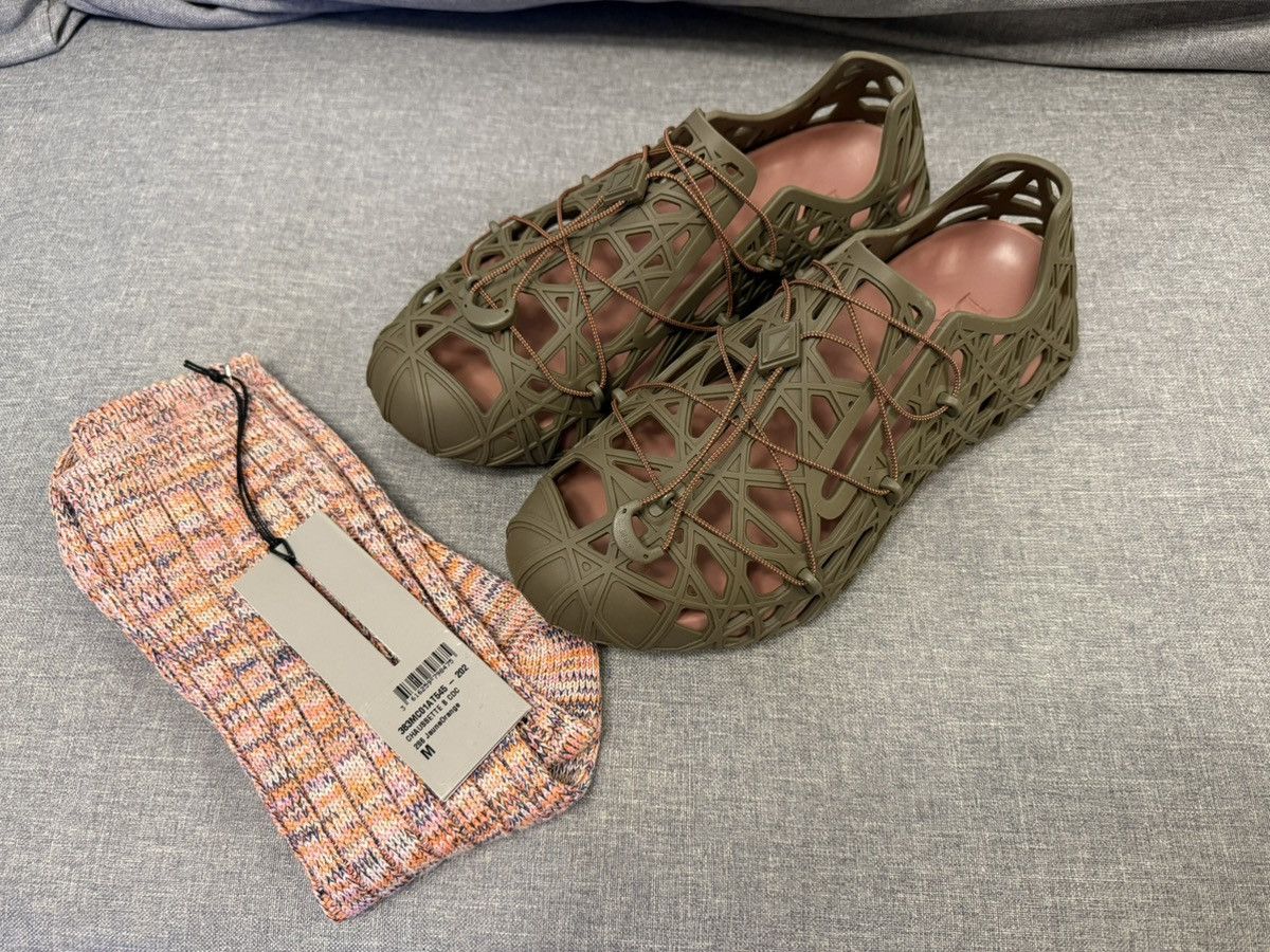 Dior Dior dark green cannage warp sandals with socks 40 Size US 7 / EU 40 - 4 Thumbnail