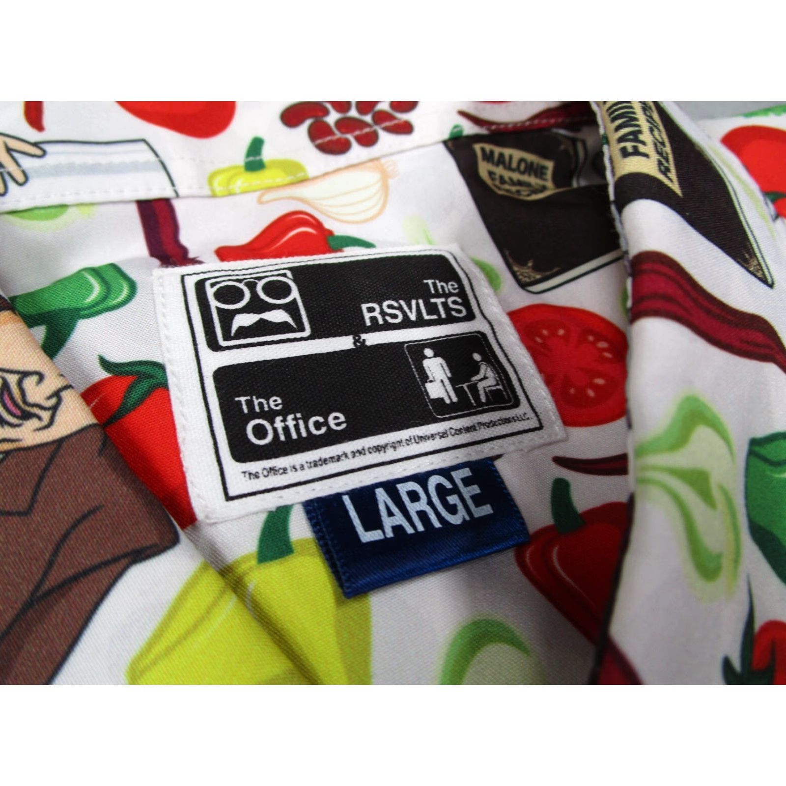 Vintage RSVLTS x Office Shirt Mens Large White Button Up AOP Kevin Chili Kunuflex Size US L / EU 52-54 / 3 - 3 Thumbnail
