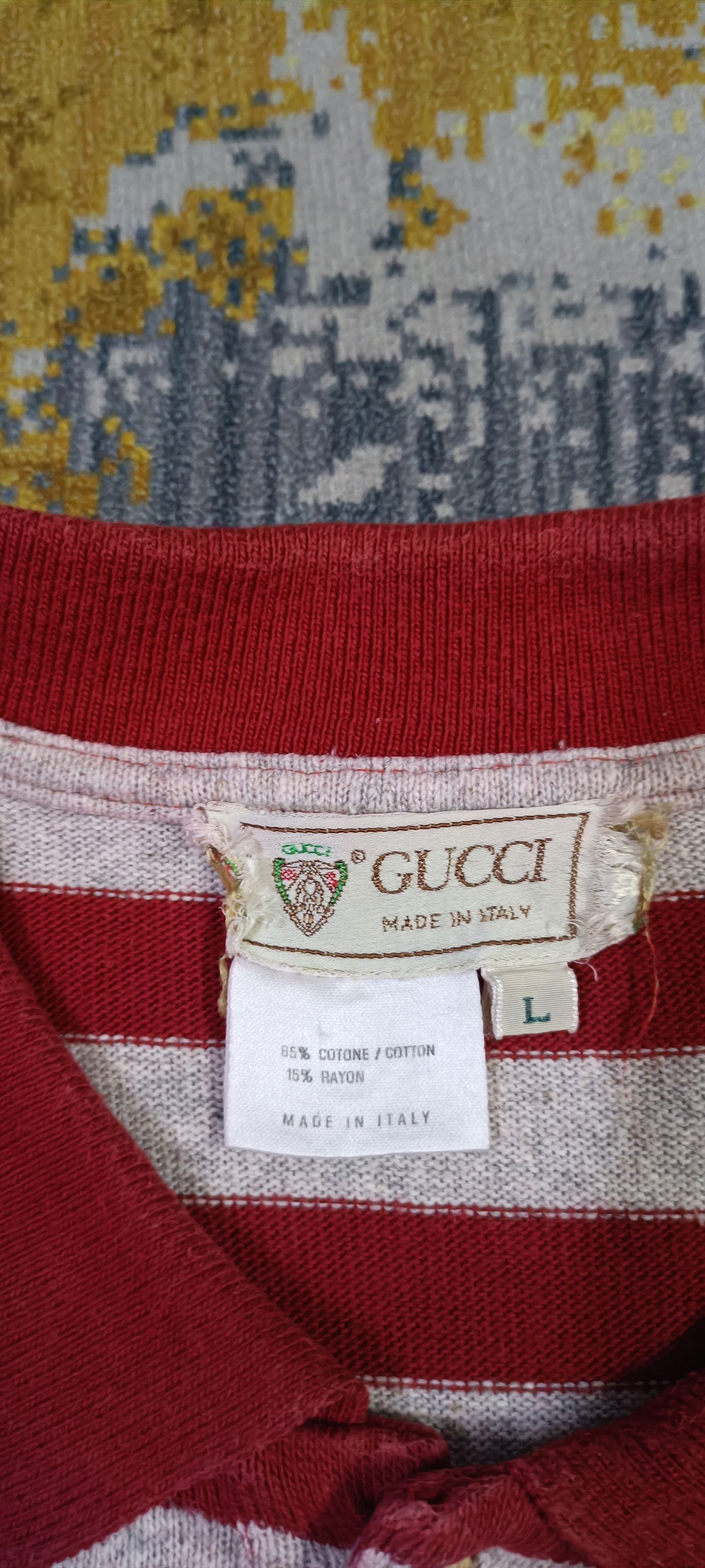Gucci Vintage Men’s Polo Gucci Striped Shirt Rare Size US L / EU 52-54 / 3 - 4 Thumbnail